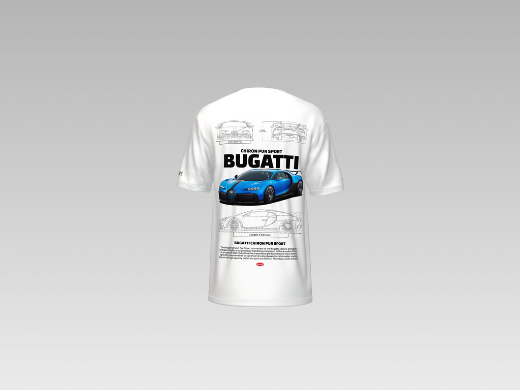 BUGATTI CHIRON PUR SPORT PRINTED T-SHIRT