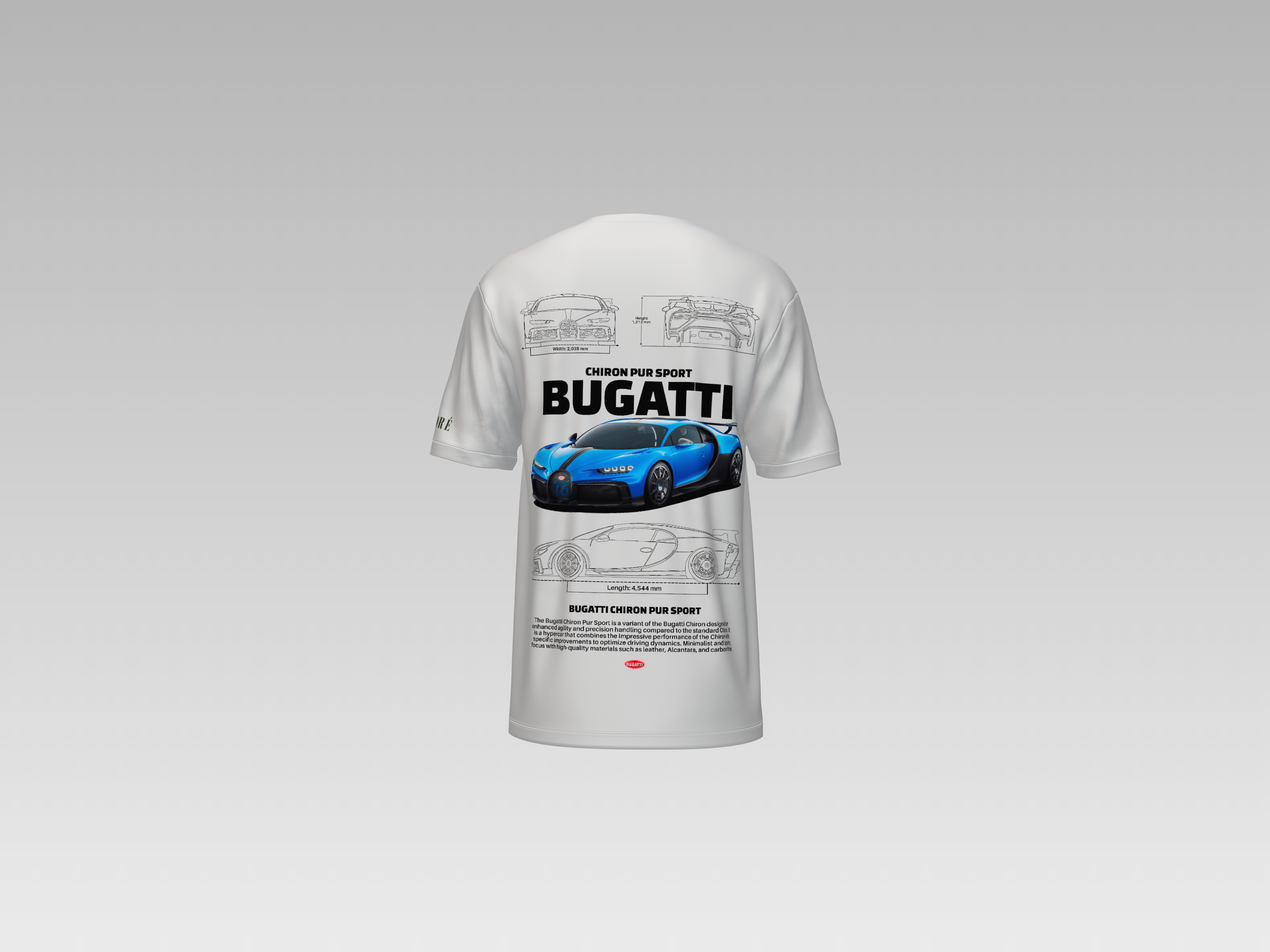 BUGATTI CHIRON PUR SPORT PRINTED T-SHIRT