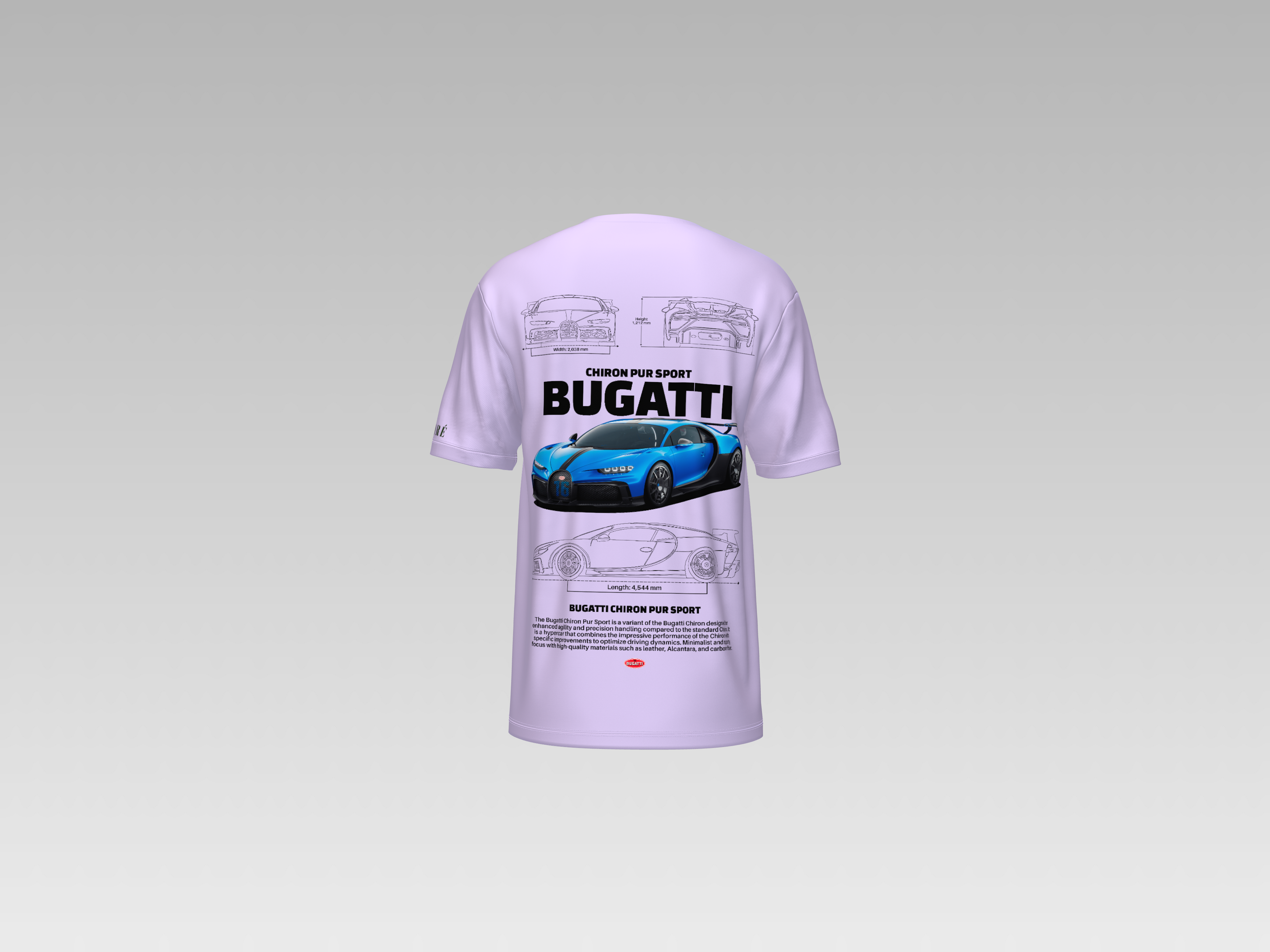 BUGATTI CHIRON PUR SPORT PRINTED T-SHIRT