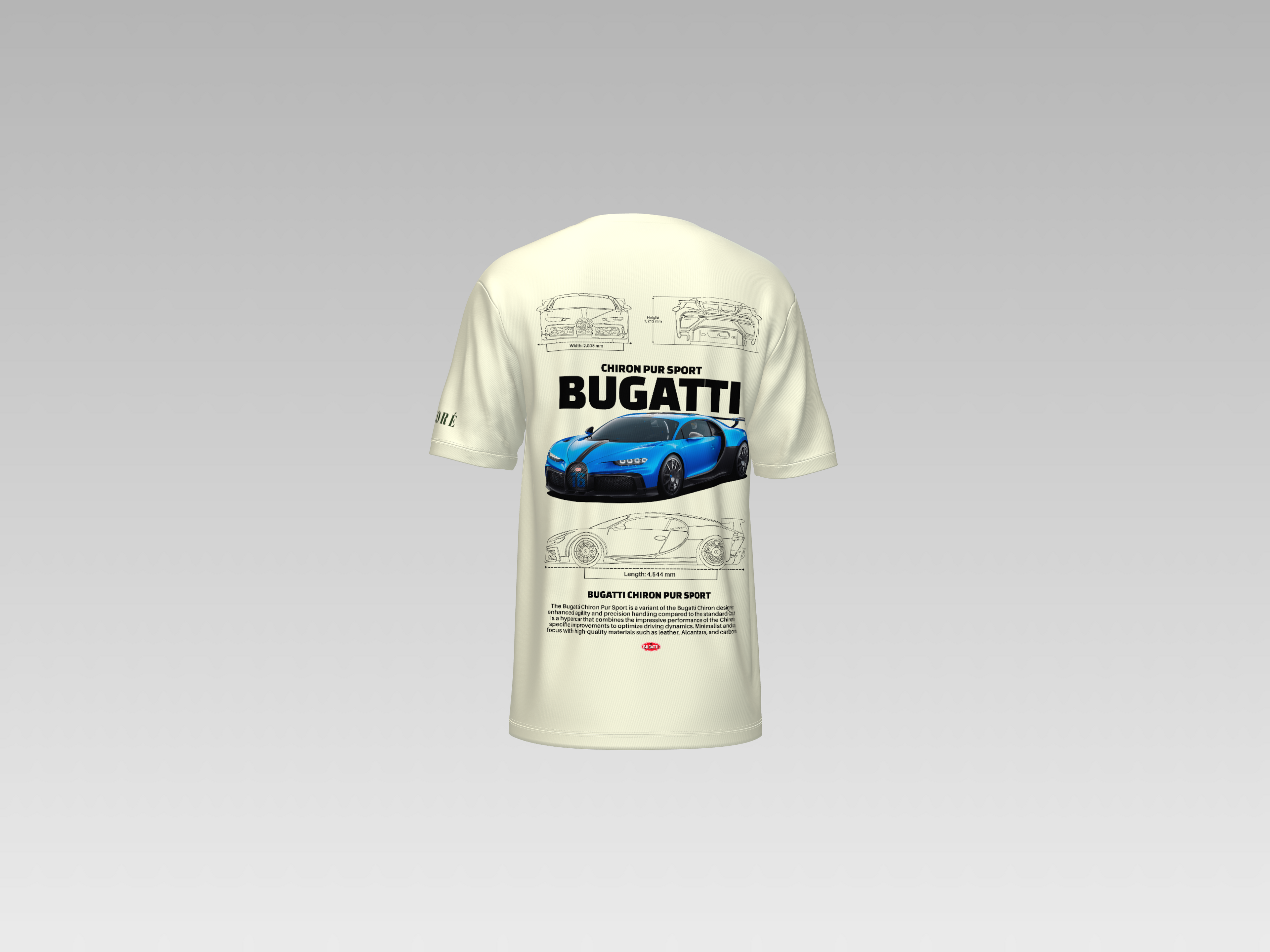 BUGATTI CHIRON PUR SPORT PRINTED T-SHIRT