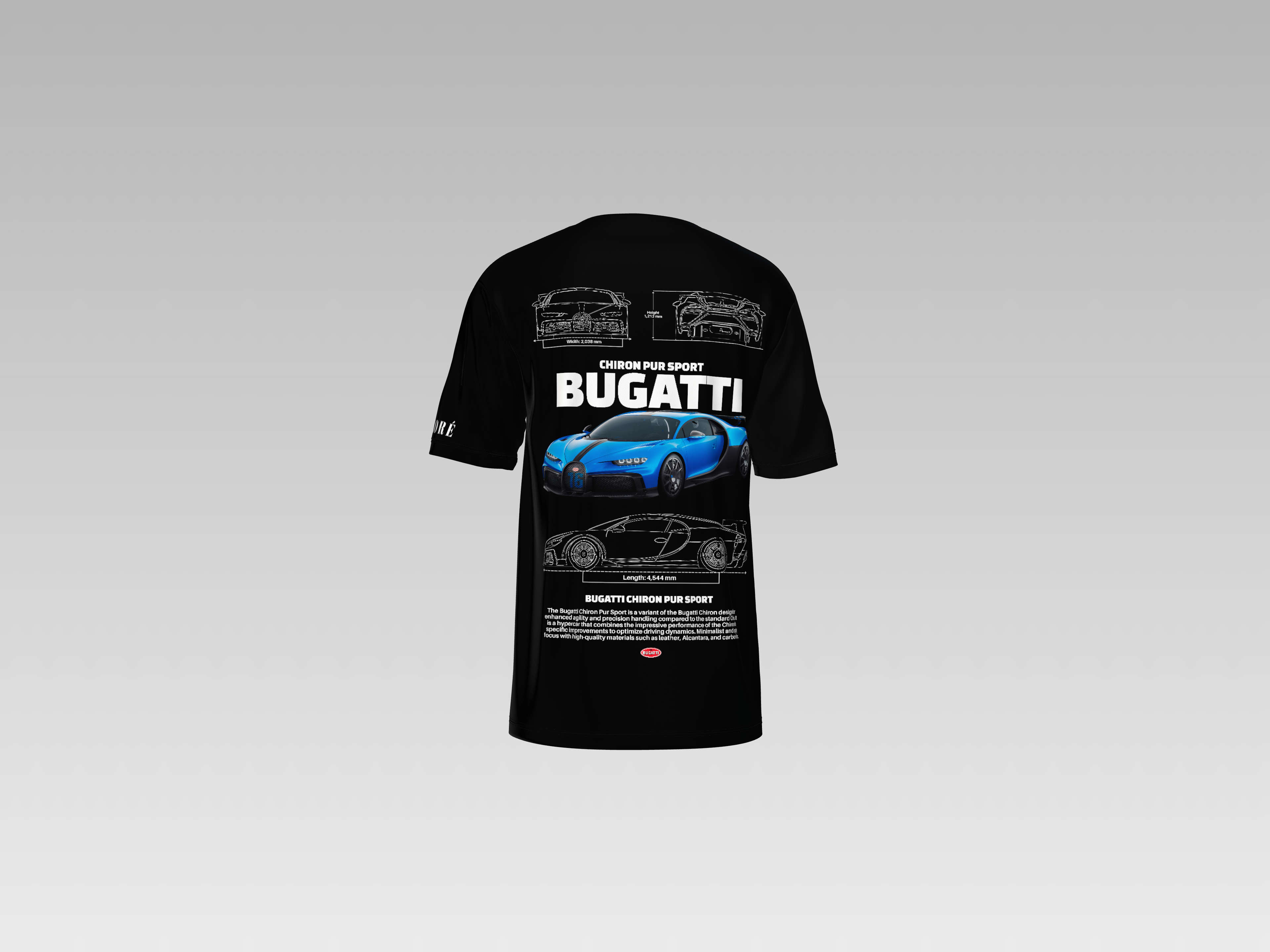 BUGATTI CHIRON PUR SPORT PRINTED T-SHIRT