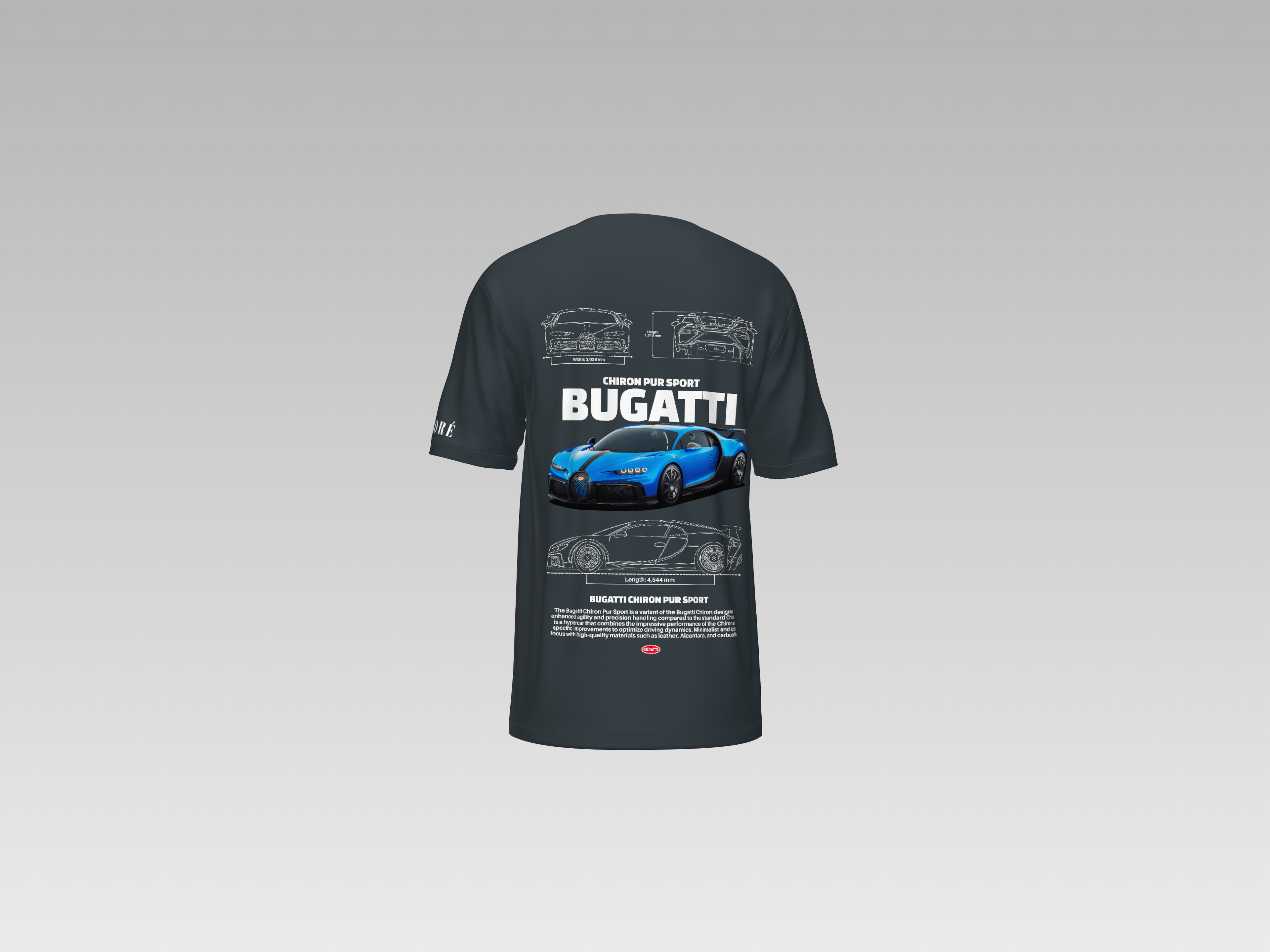 BUGATTI CHIRON PUR SPORT PRINTED T-SHIRT