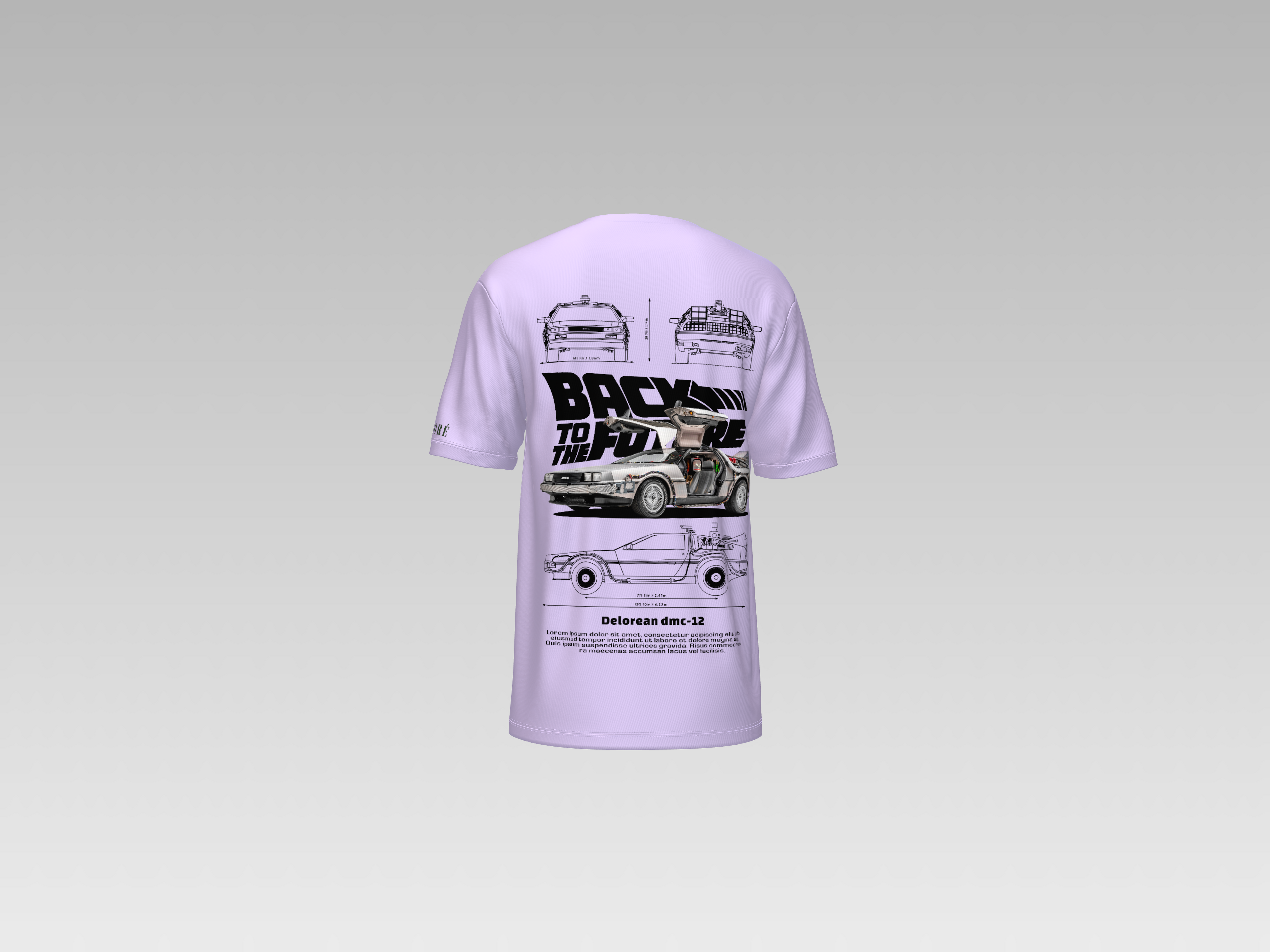DELOREAN DMC-12 PRINTED T-SHIRT