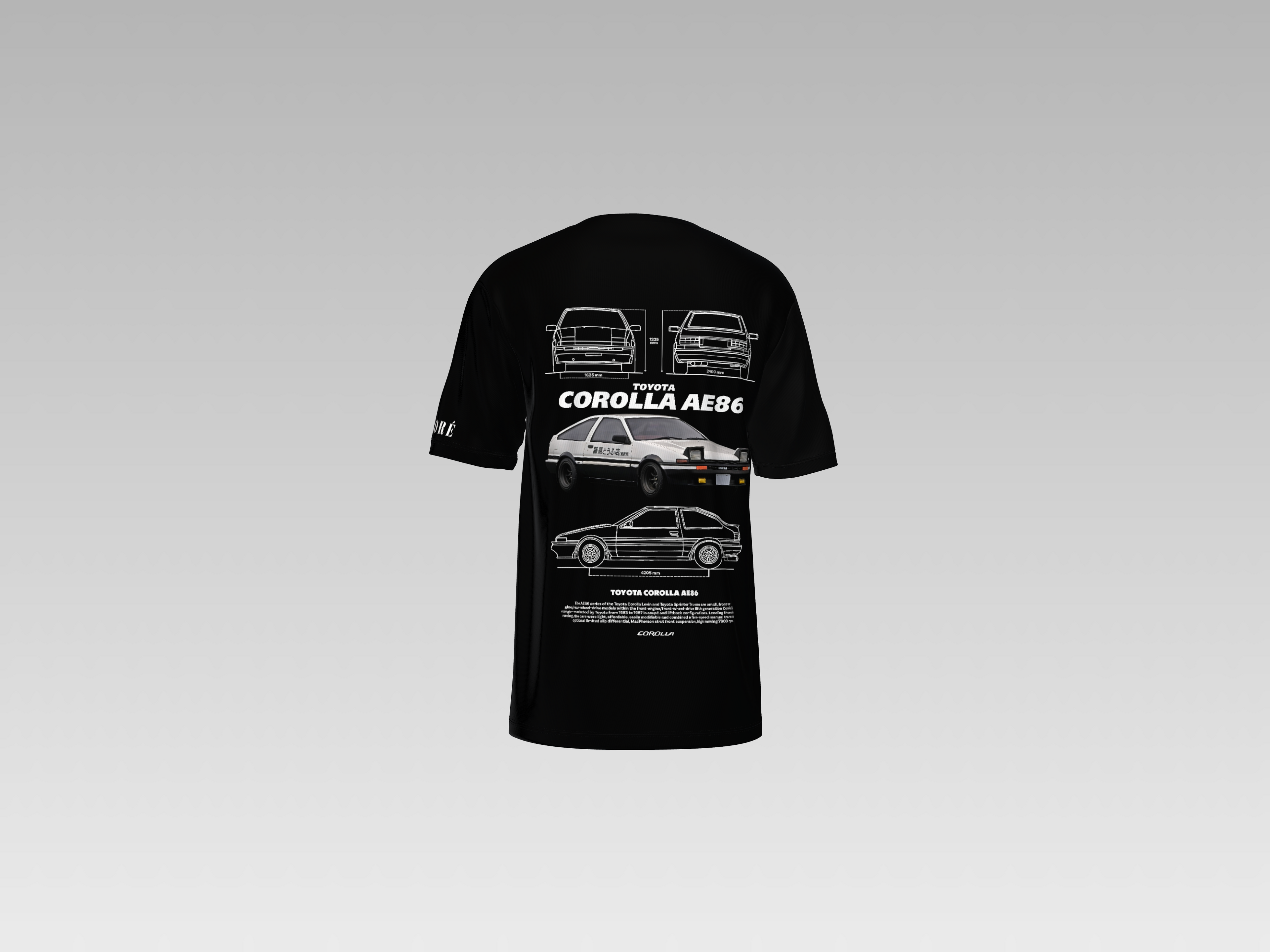 TOYOTA COROLLA AE86 PRINTED T-SHIRT