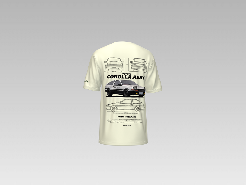 TOYOTA COROLLA AE86 PRINTED T-SHIRT