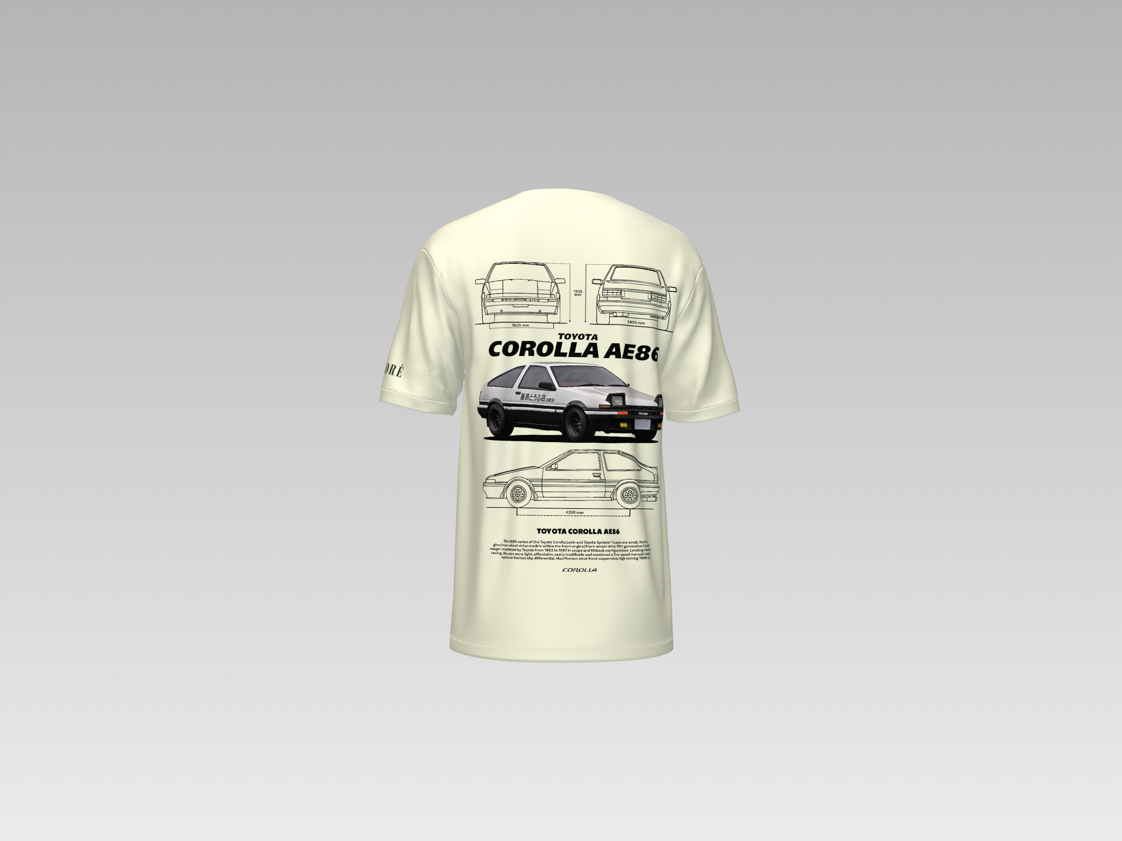TOYOTA COROLLA AE86 PRINTED T-SHIRT