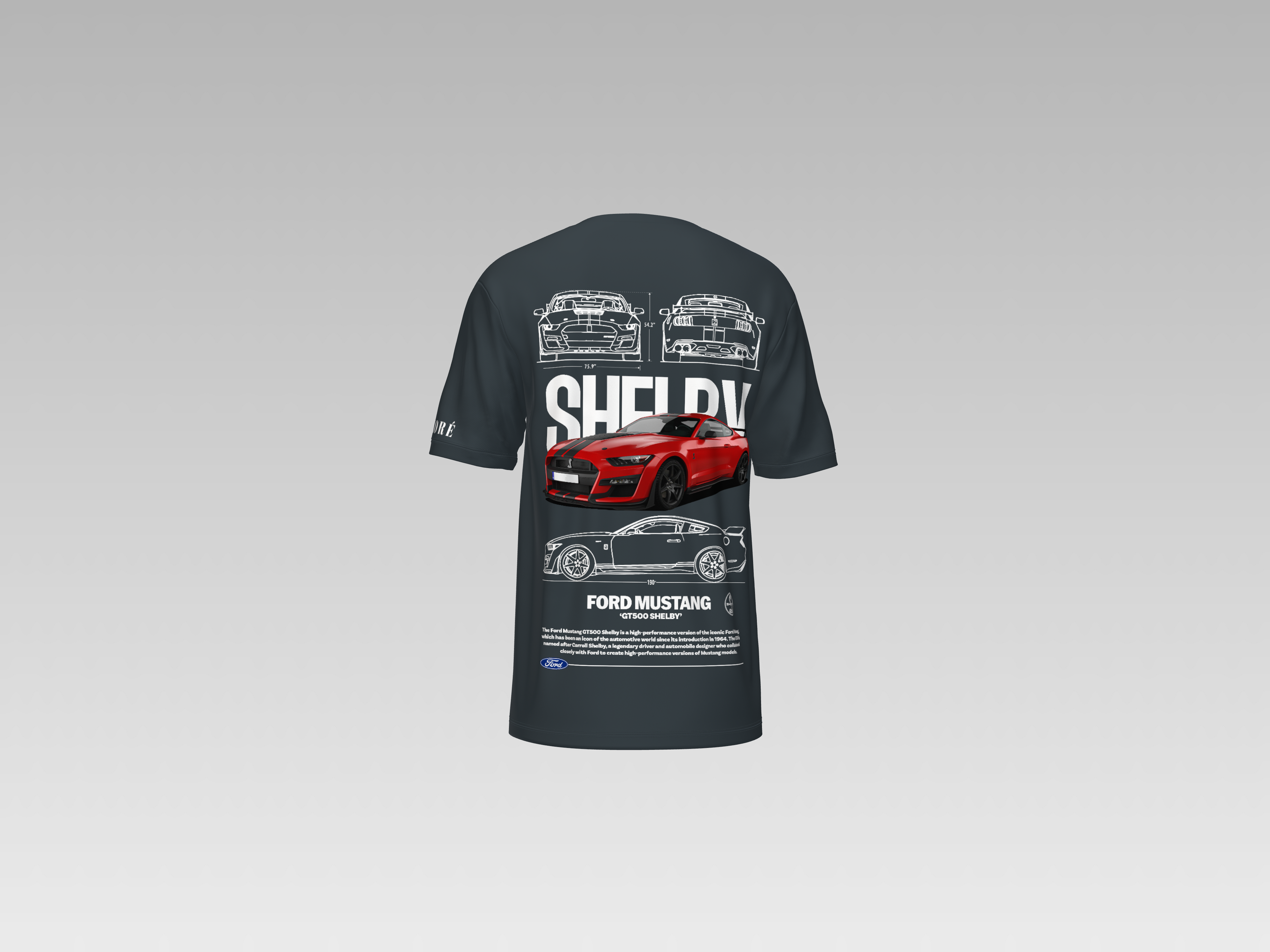 SHELBY FORD MUSTANG GT500 PRINTED T-SHIRT