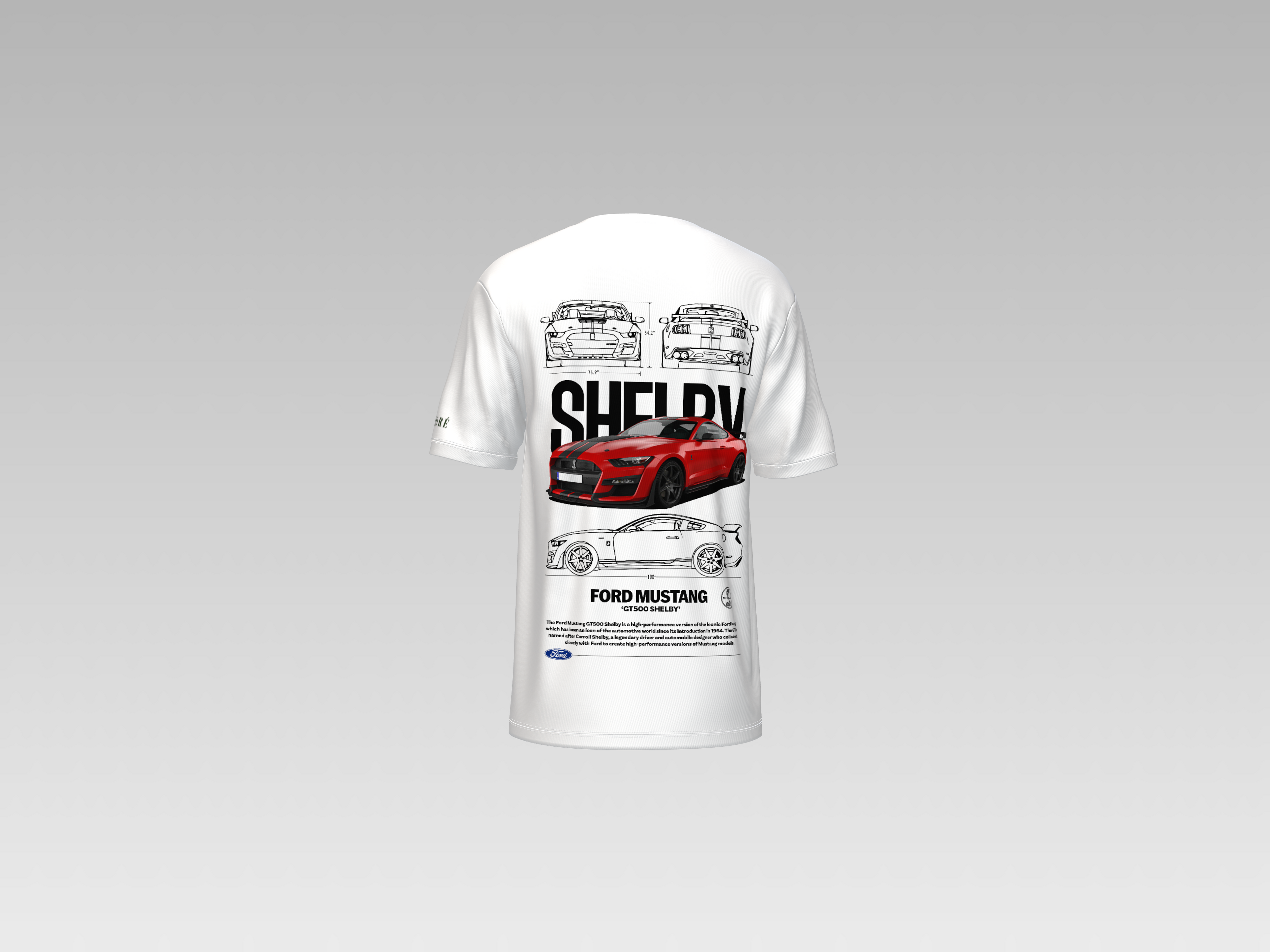 SHELBY FORD MUSTANG GT500 PRINTED T-SHIRT