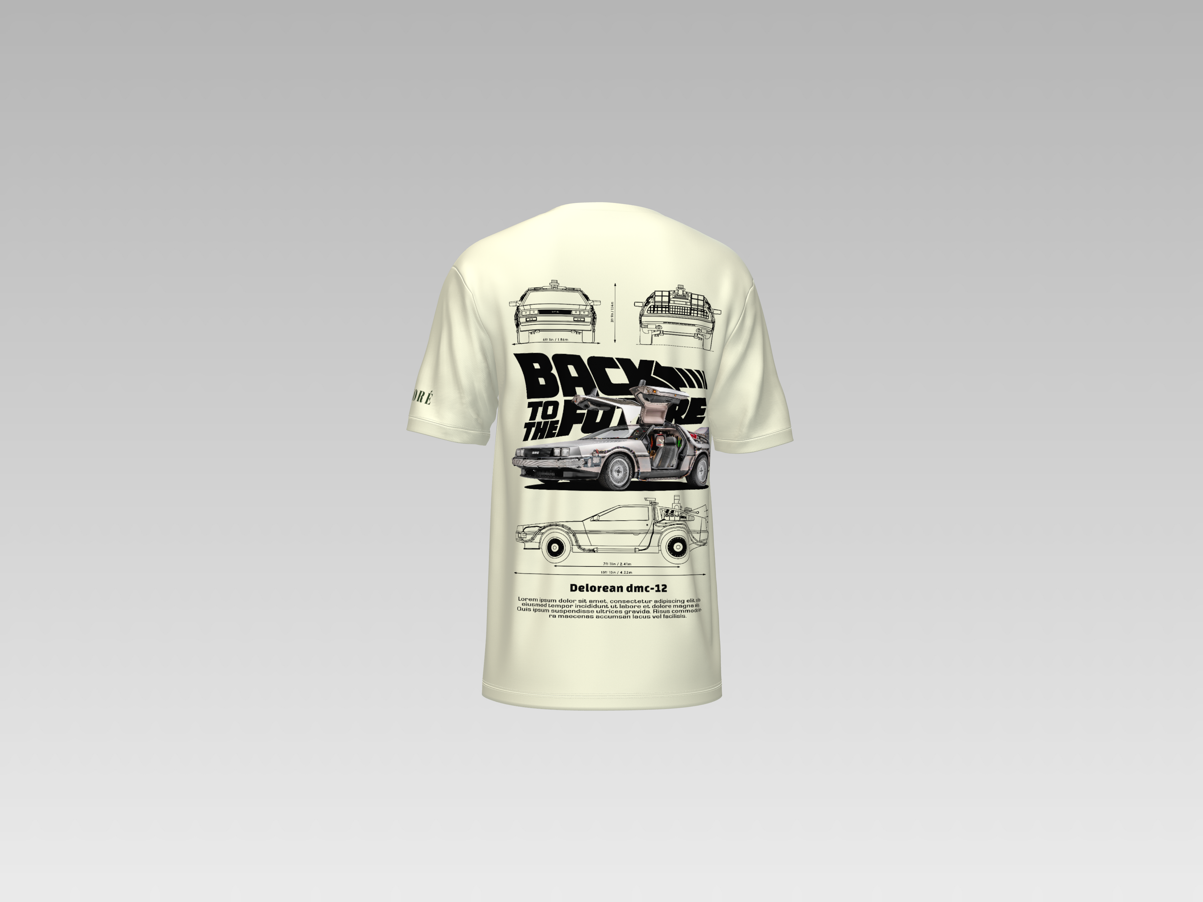 DELOREAN DMC-12 PRINTED T-SHIRT