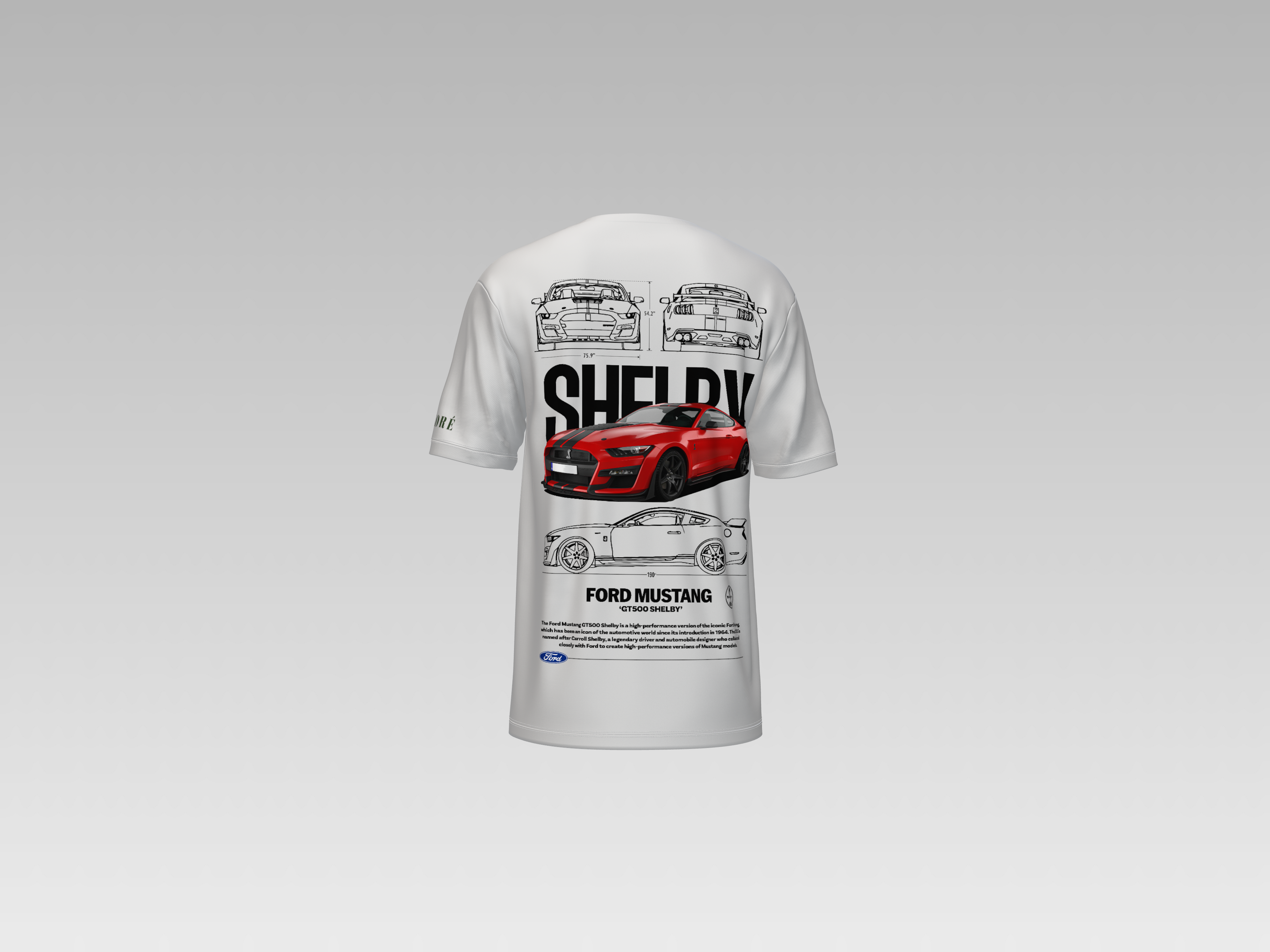 SHELBY FORD MUSTANG GT500 PRINTED T-SHIRT