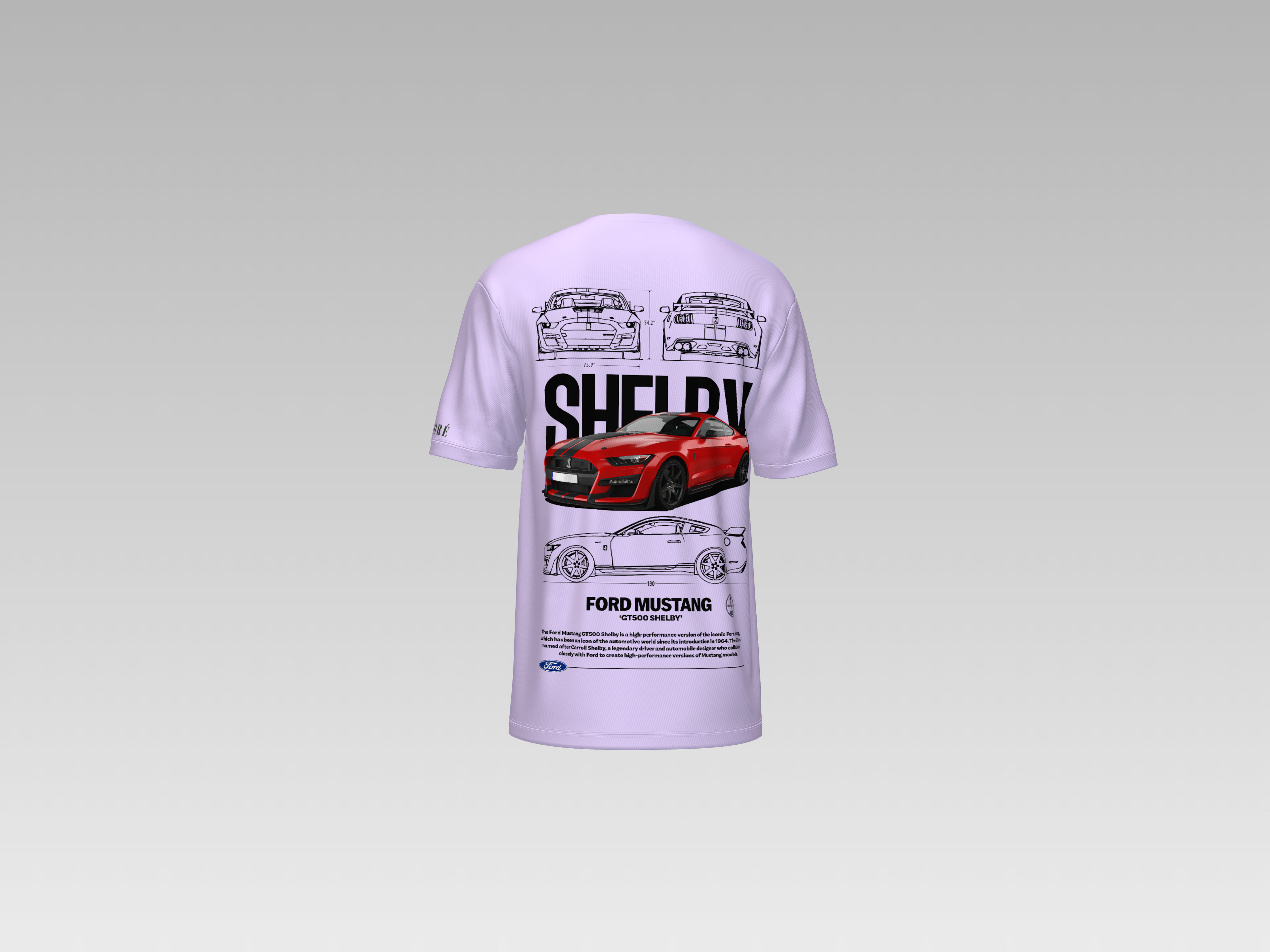 SHELBY FORD MUSTANG GT500 PRINTED T-SHIRT