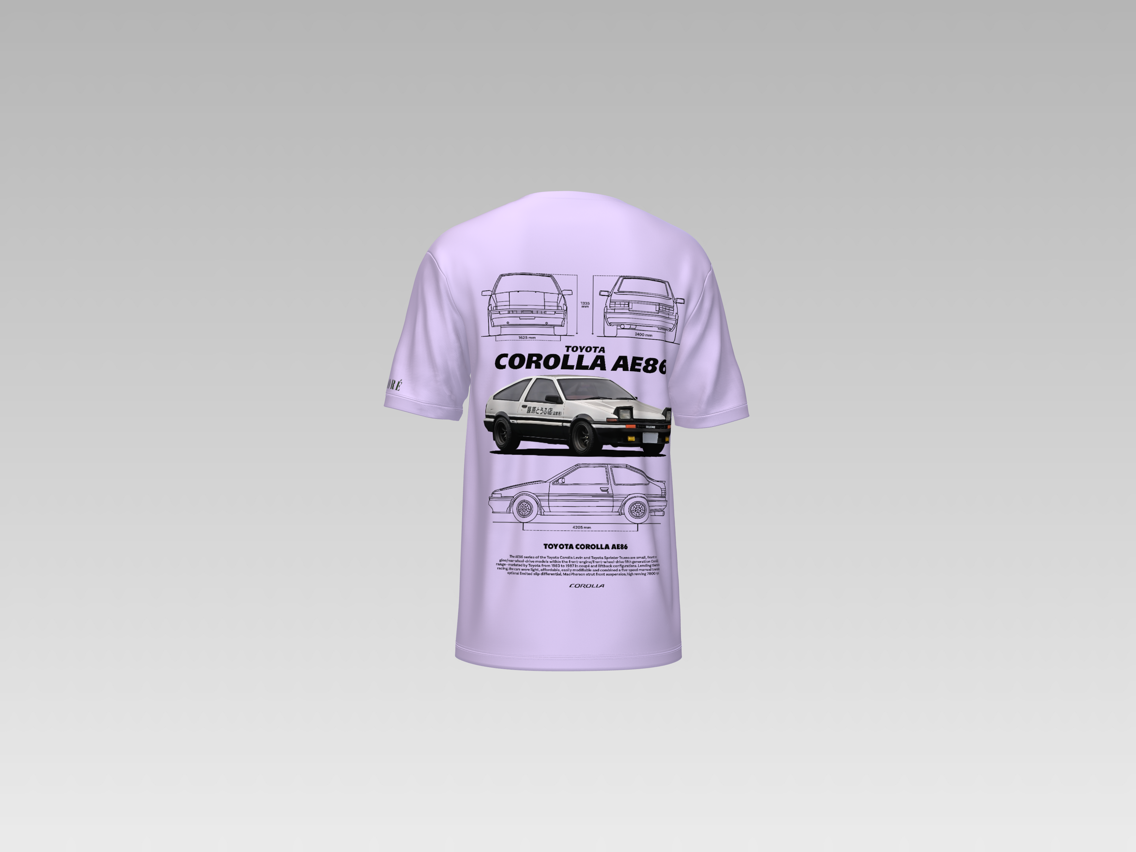 TOYOTA COROLLA AE86 PRINTED T-SHIRT