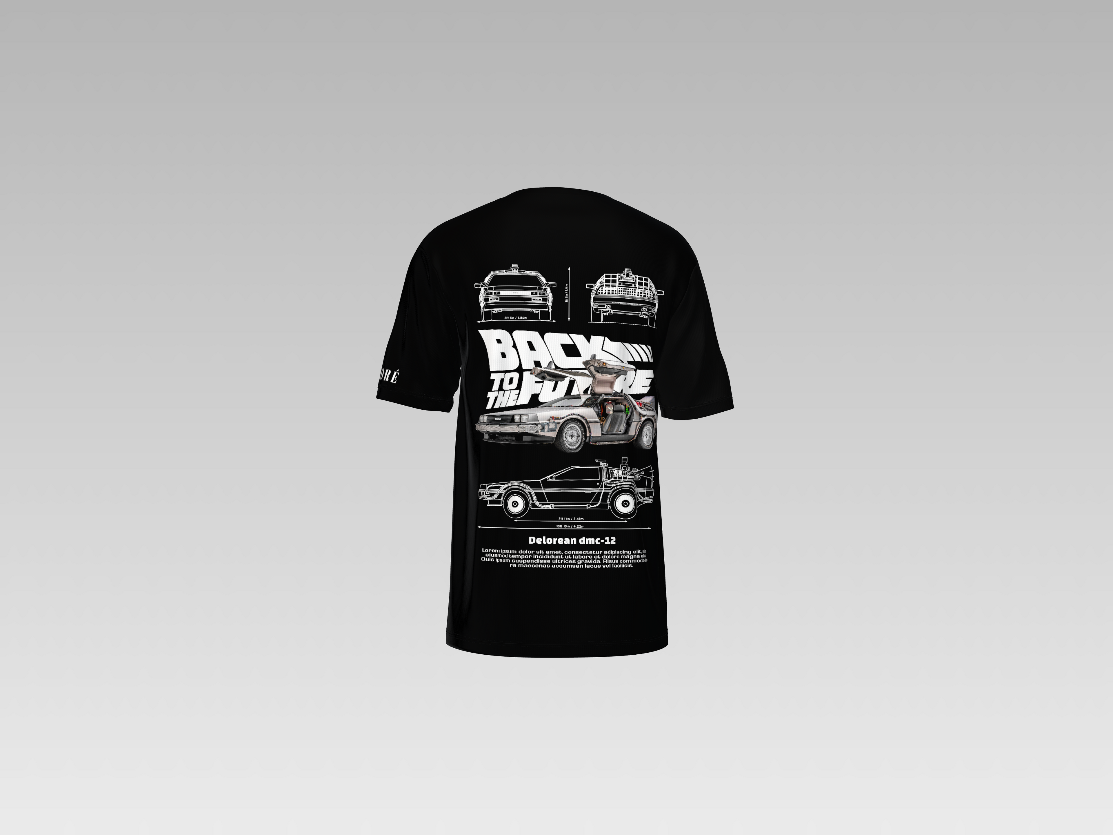 DELOREAN DMC-12 PRINTED T-SHIRT