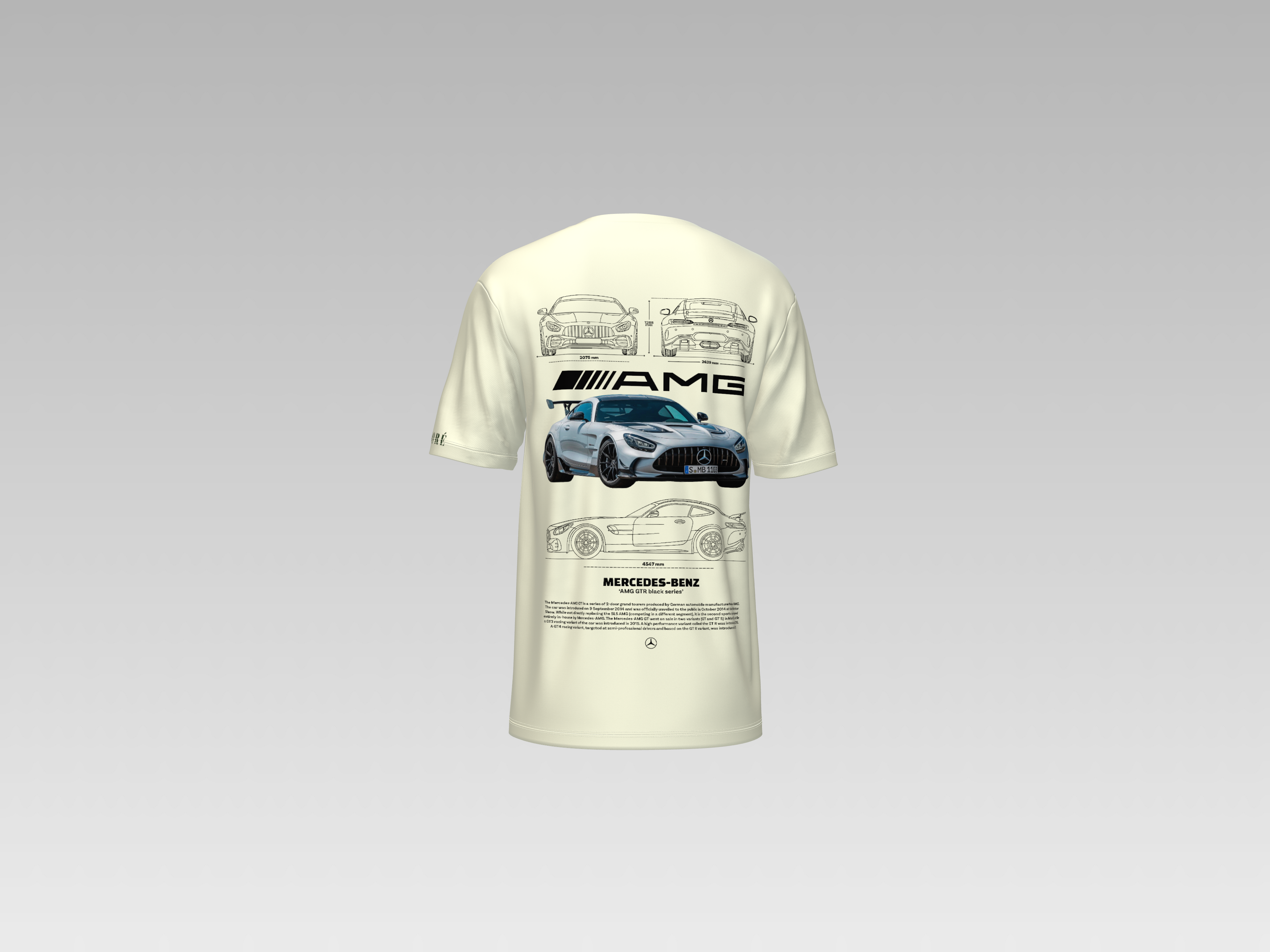 MERCEDES BENZ AMG GTR BLACK SERIES PRINTED T-SHIRT