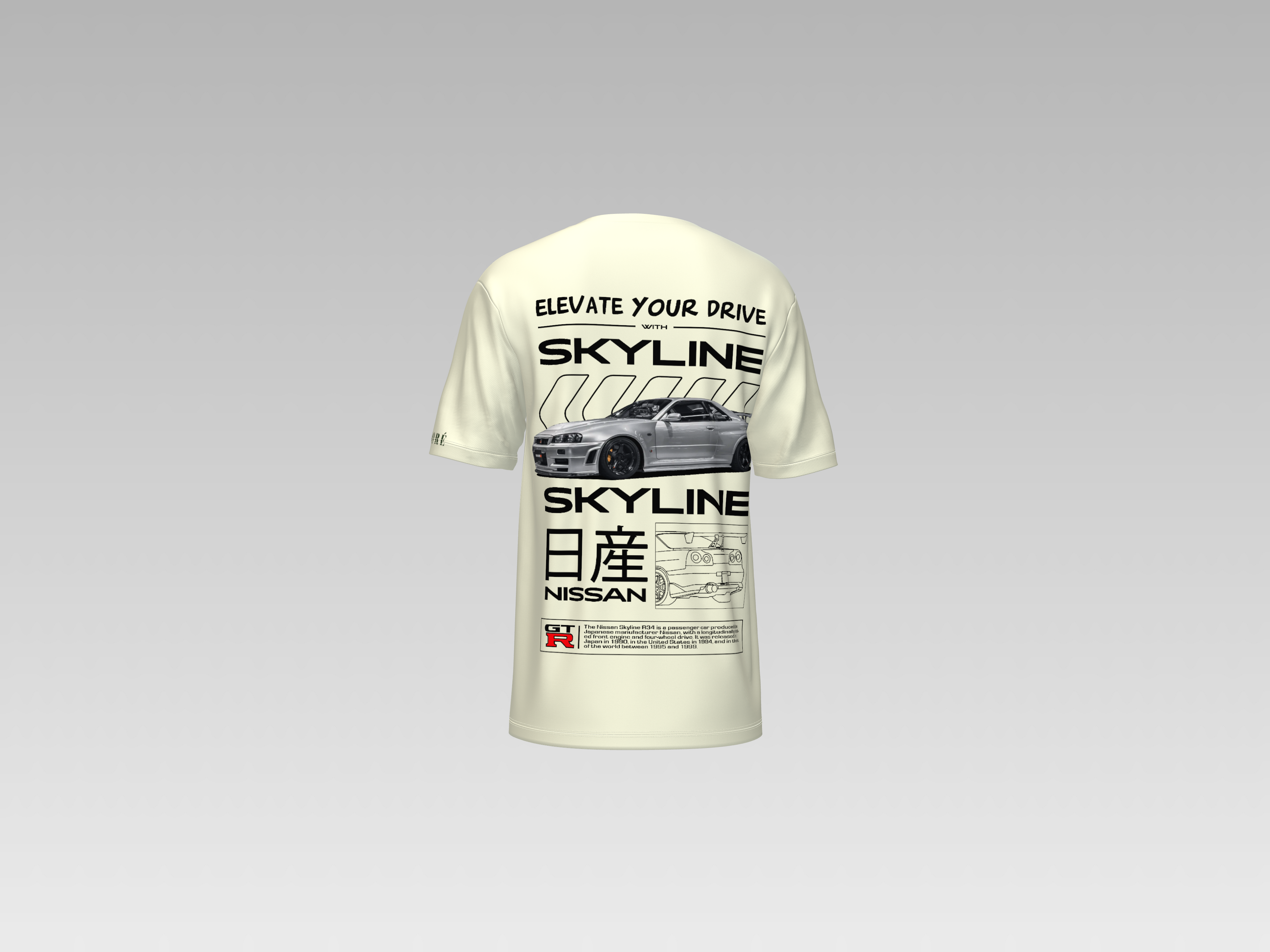 SKYLINE NISSAN R33 GTR PRINTED T-SHIRT