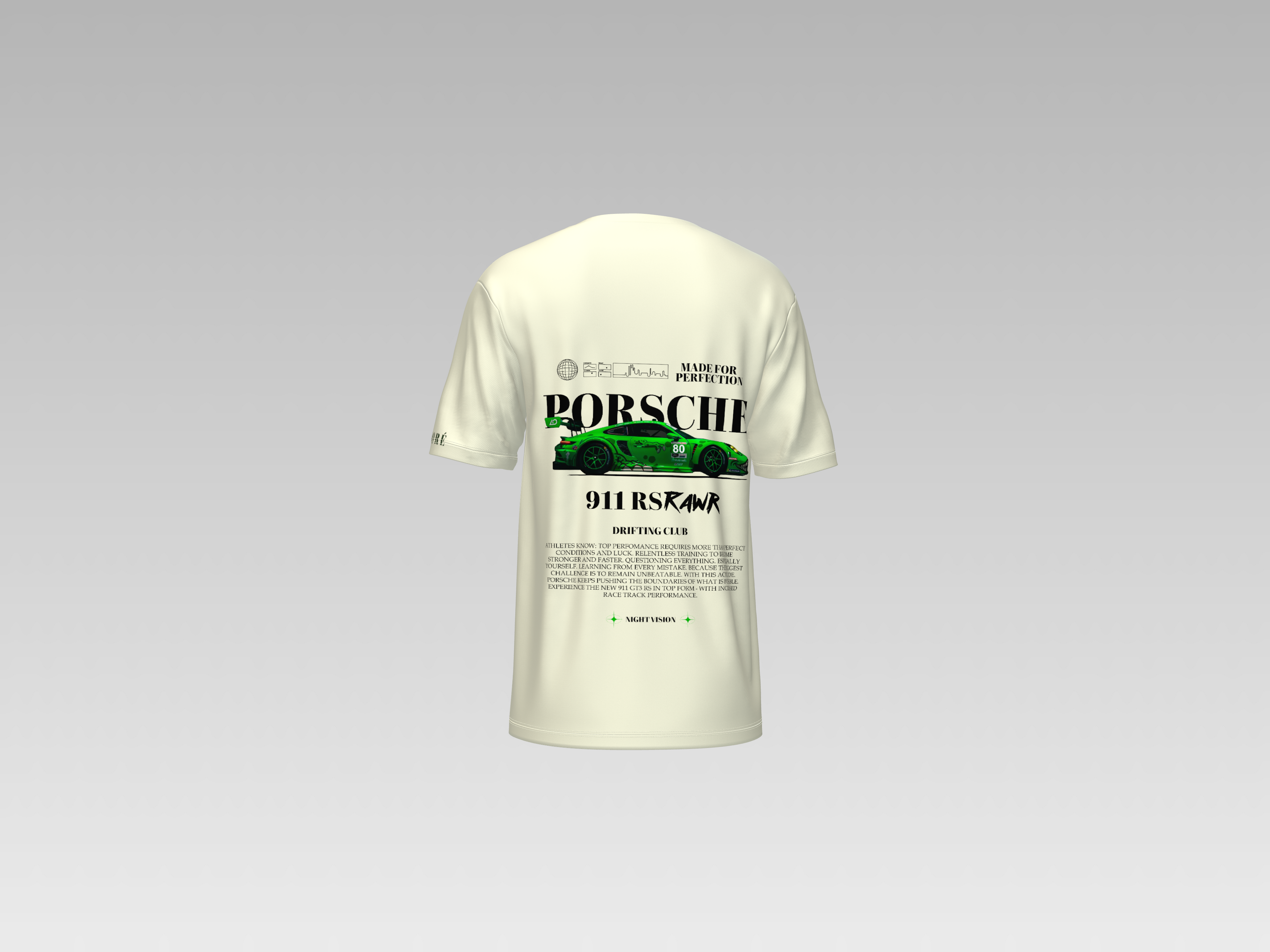 PORSCHE 911 RS RAWR PRINTED T-SHIRT