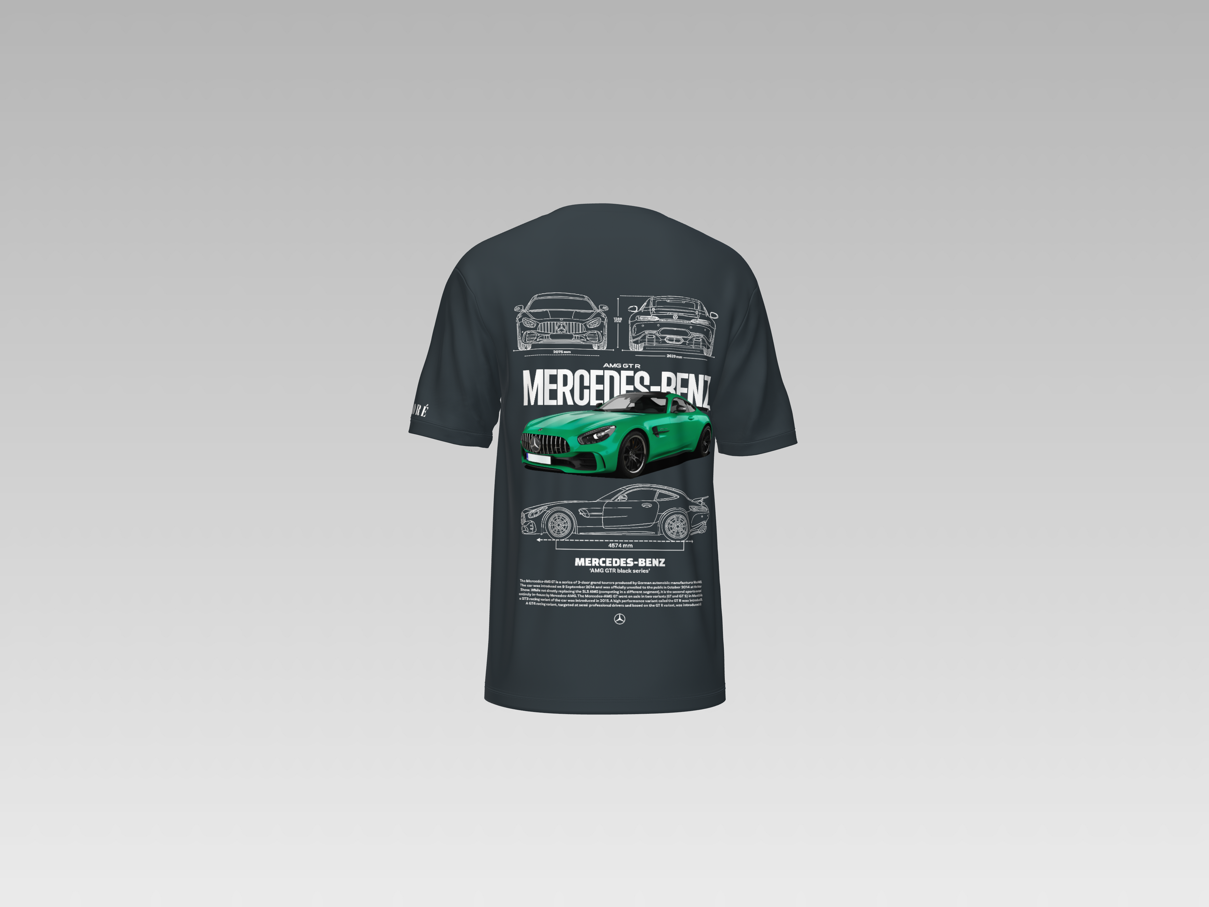 MERCEDES BENZ AMG GTR PRINTED T-SHIRT