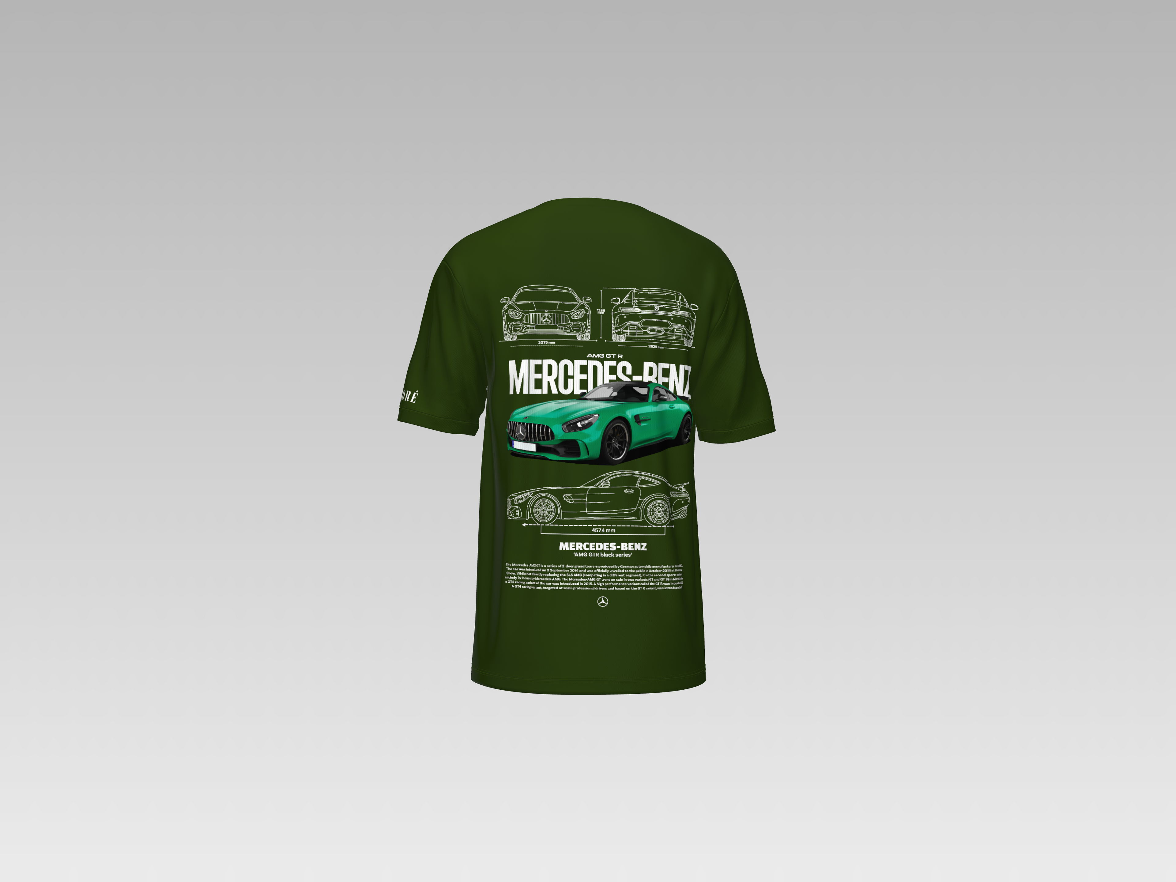 MERCEDES BENZ AMG GTR PRINTED T-SHIRT