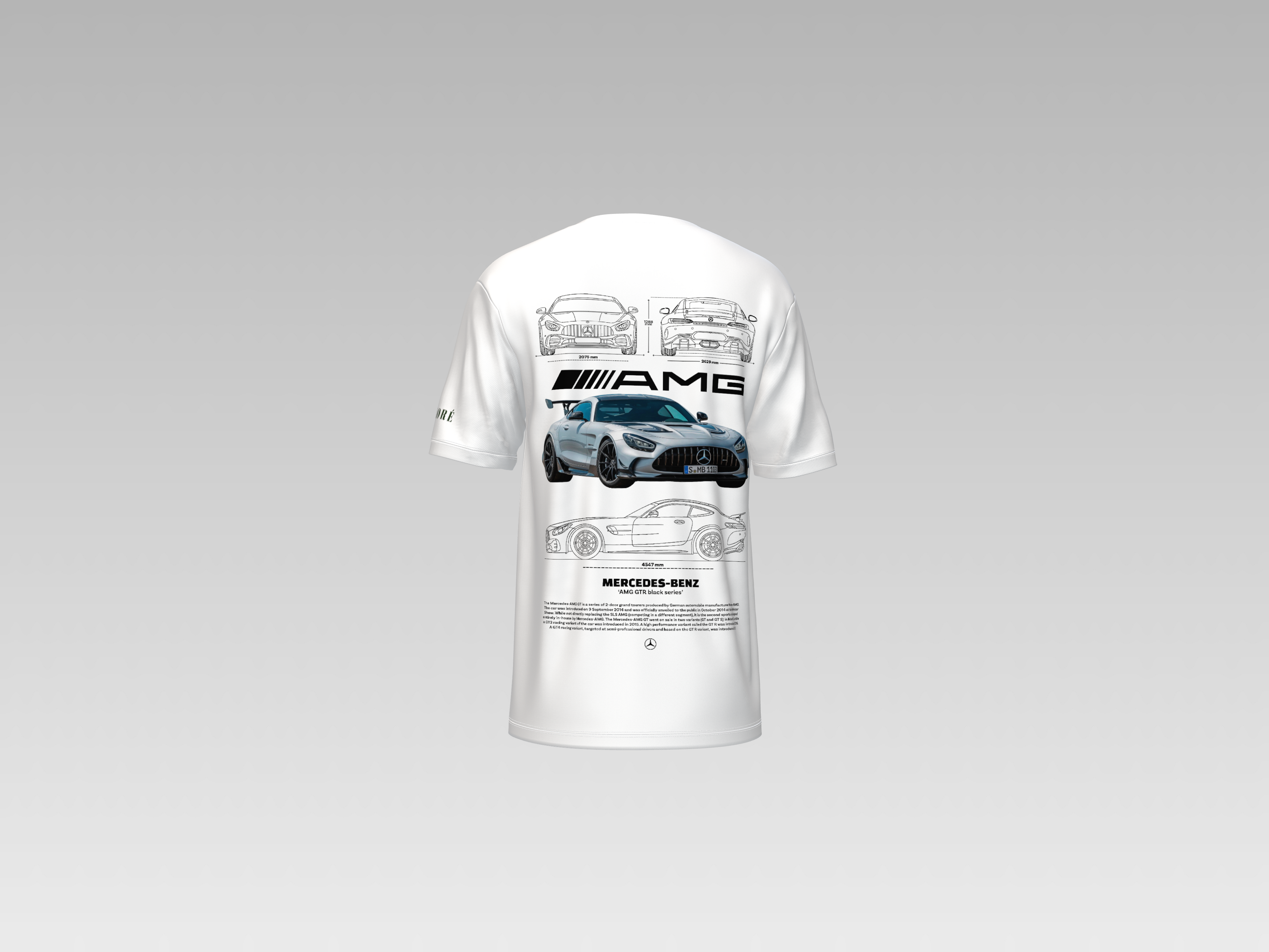 MERCEDES BENZ AMG GTR BLACK SERIES PRINTED T-SHIRT