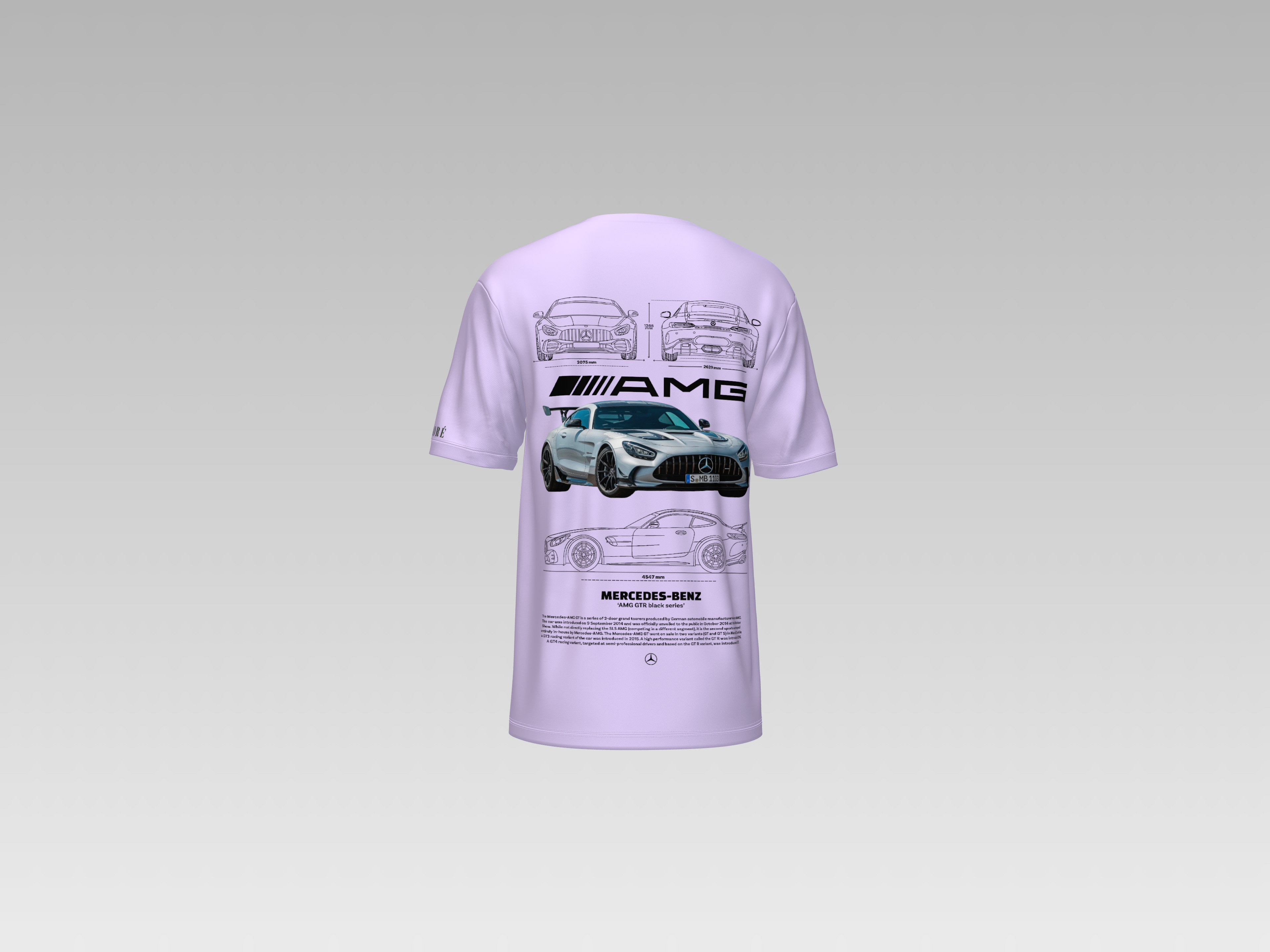 MERCEDES BENZ AMG GTR BLACK SERIES PRINTED T-SHIRT
