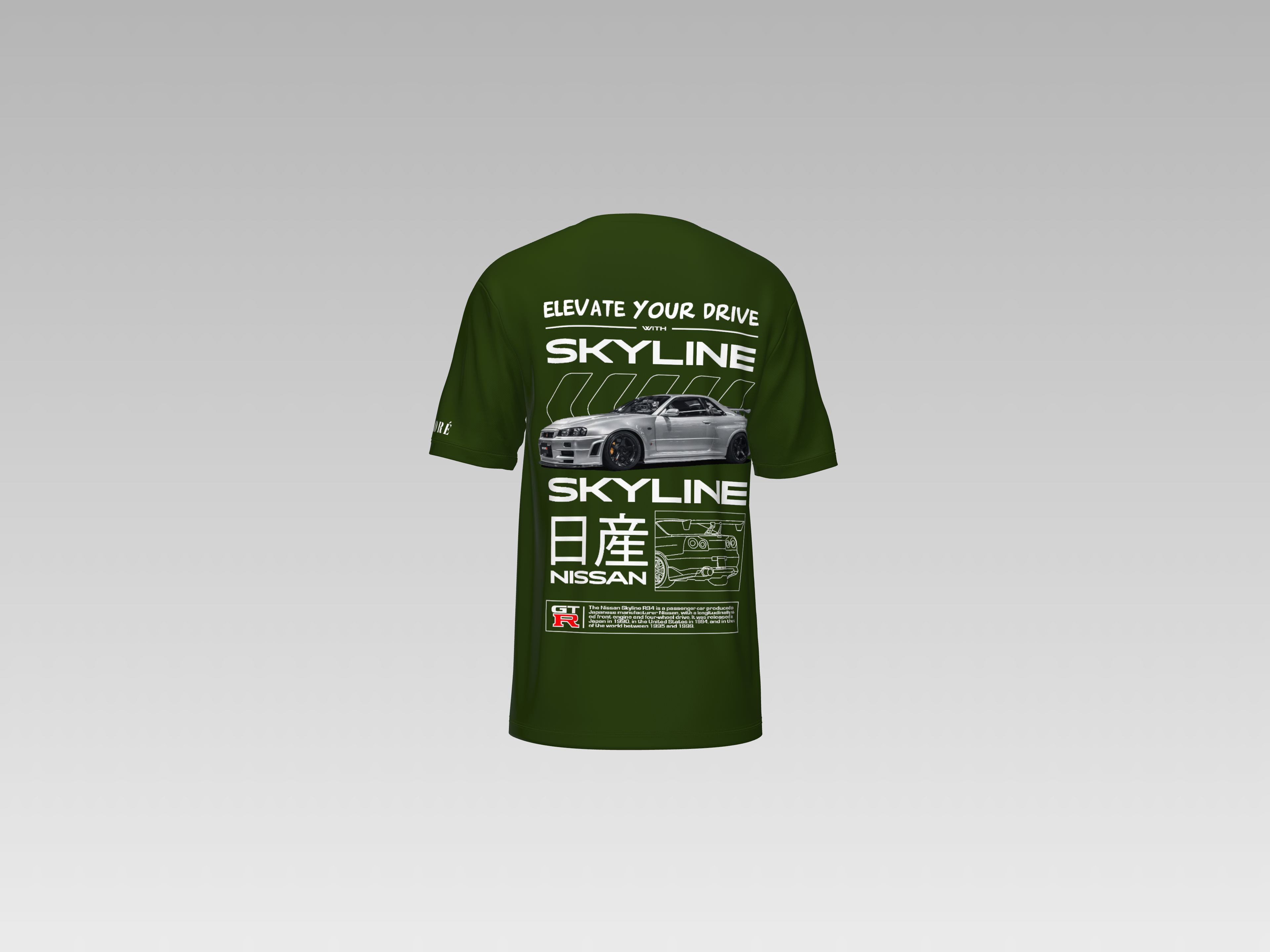 SKYLINE NISSAN R33 GTR PRINTED T-SHIRT