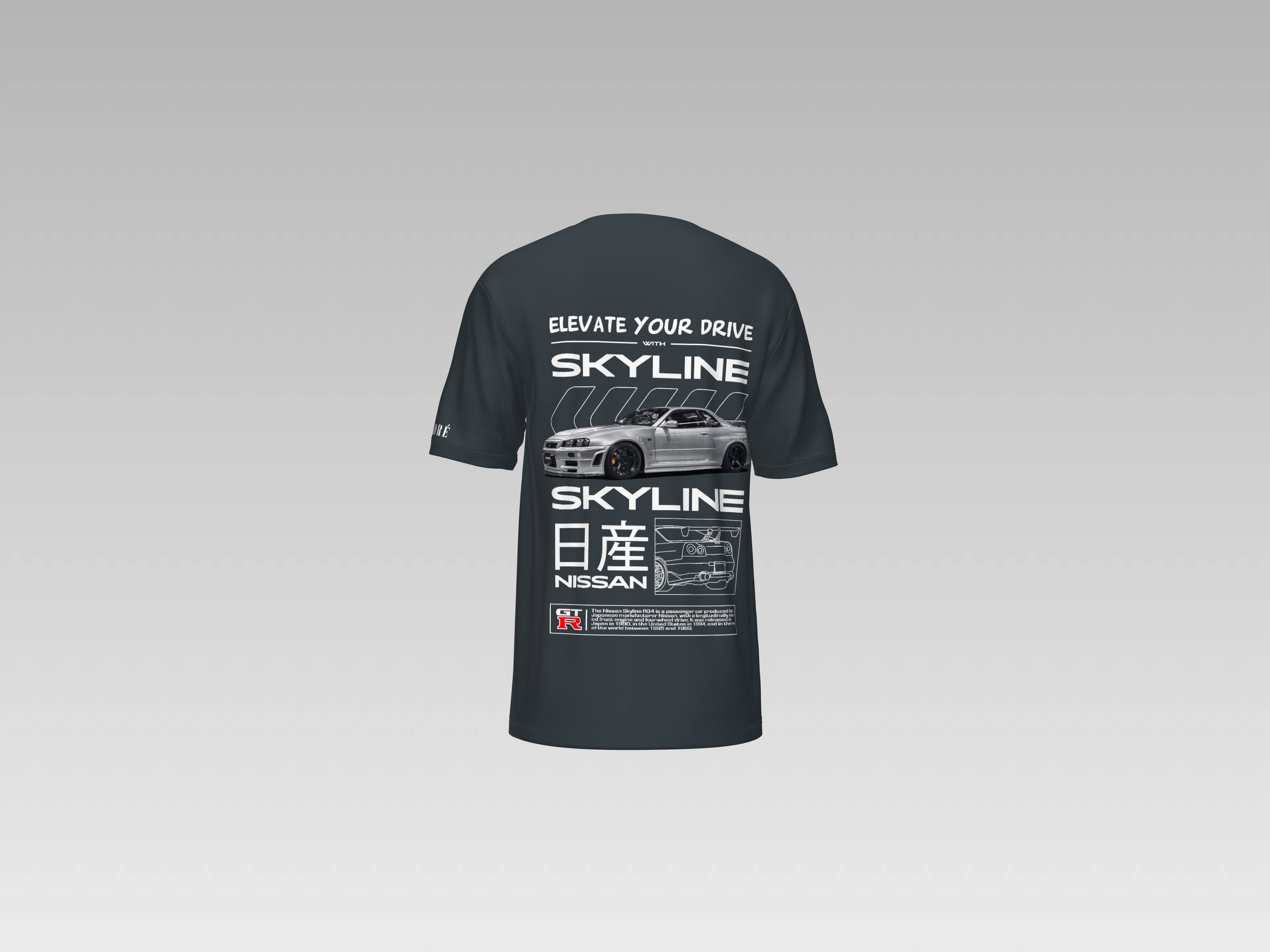 SKYLINE NISSAN R33 GTR PRINTED T-SHIRT