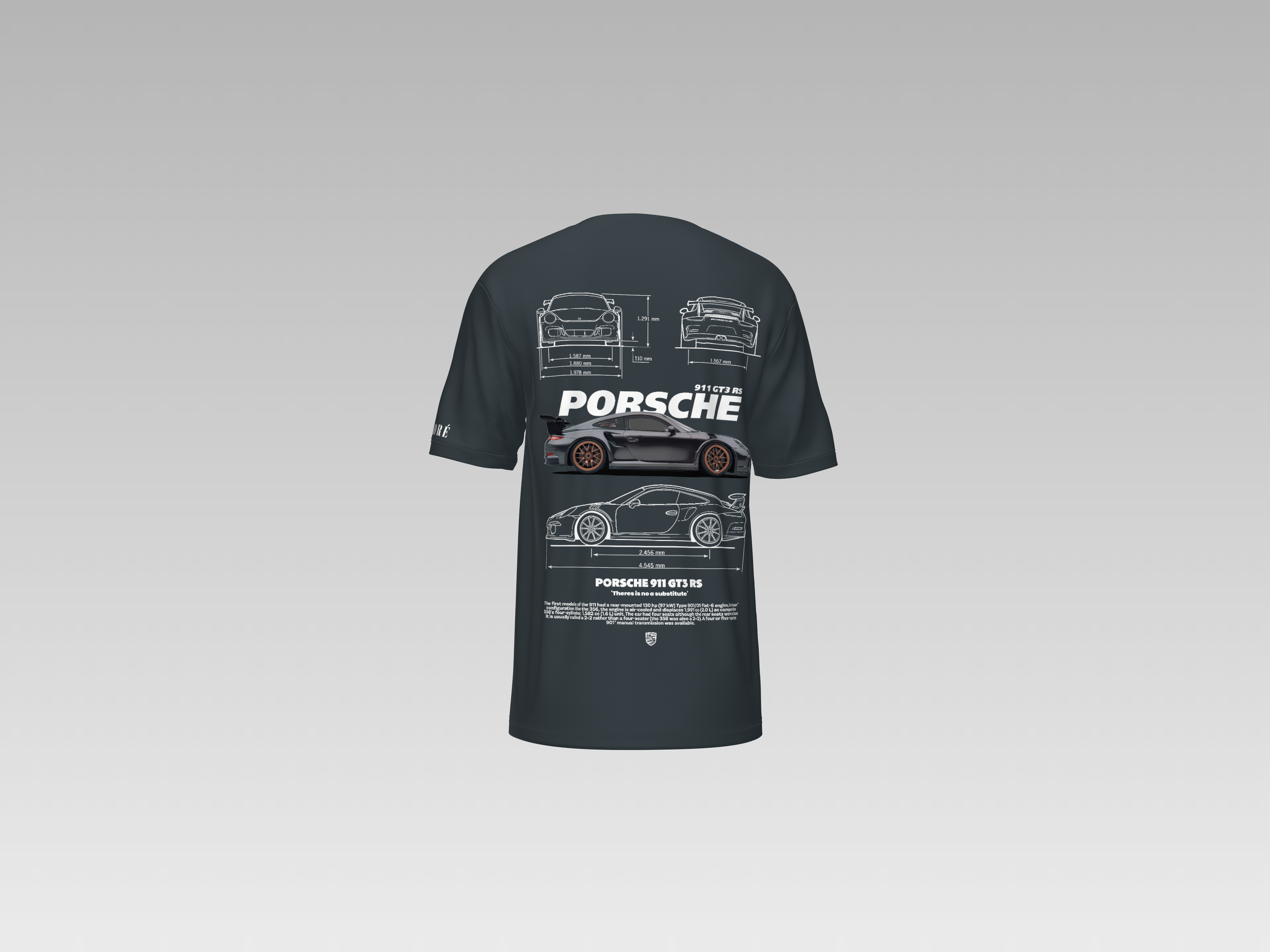 PORCHE 911 GT3 RS CARBON PRINTED T-SHIRT