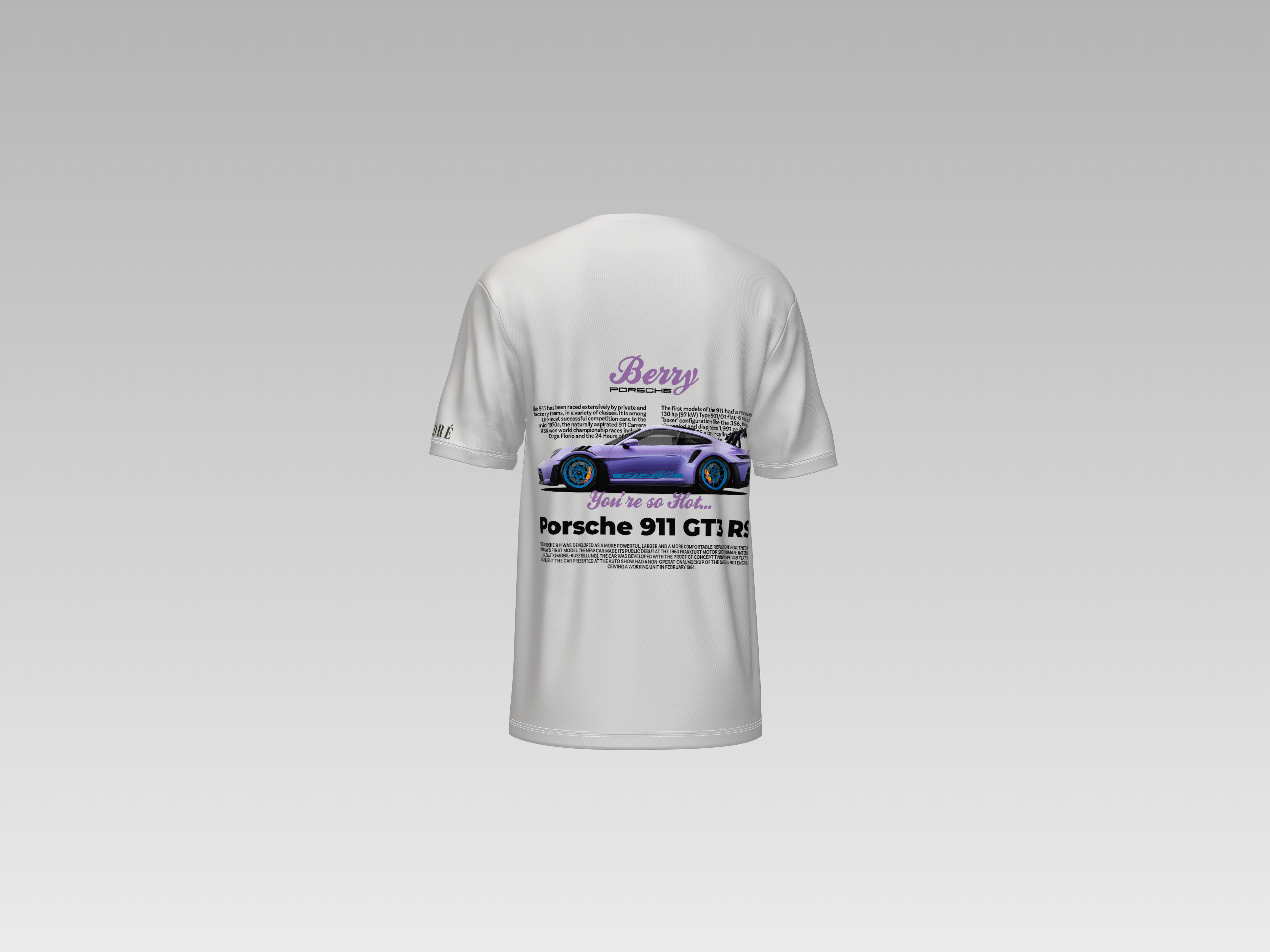 BERRY PORSCHE PRINTED T-SHIRT