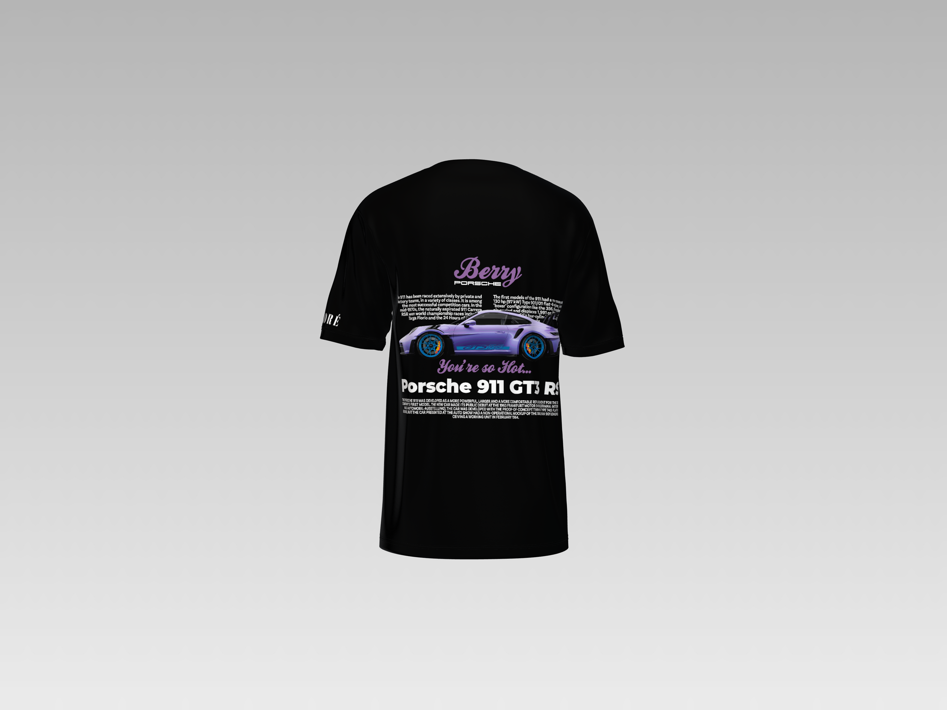 BERRY PORSCHE PRINTED T-SHIRT