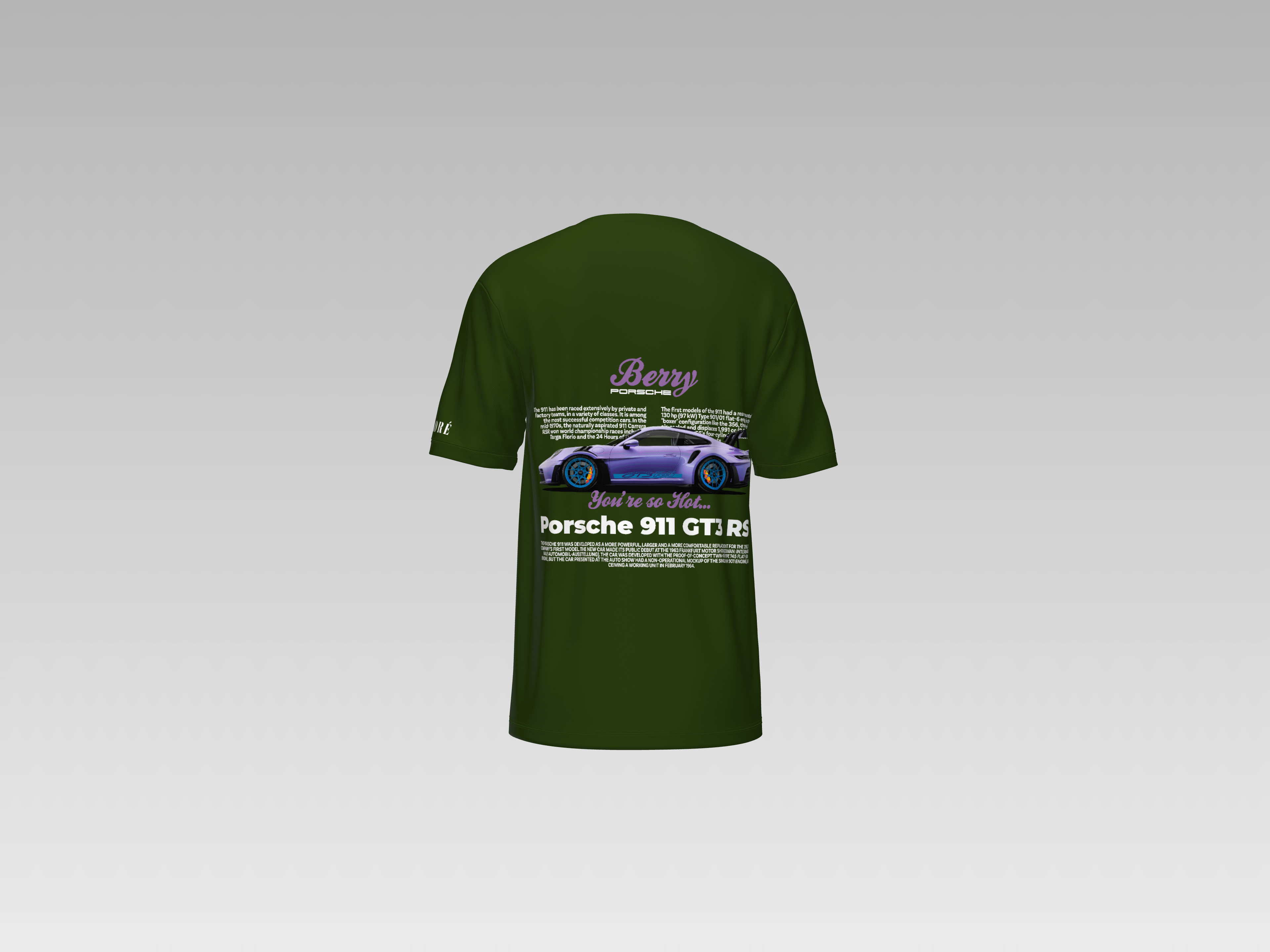 BERRY PORSCHE PRINTED T-SHIRT