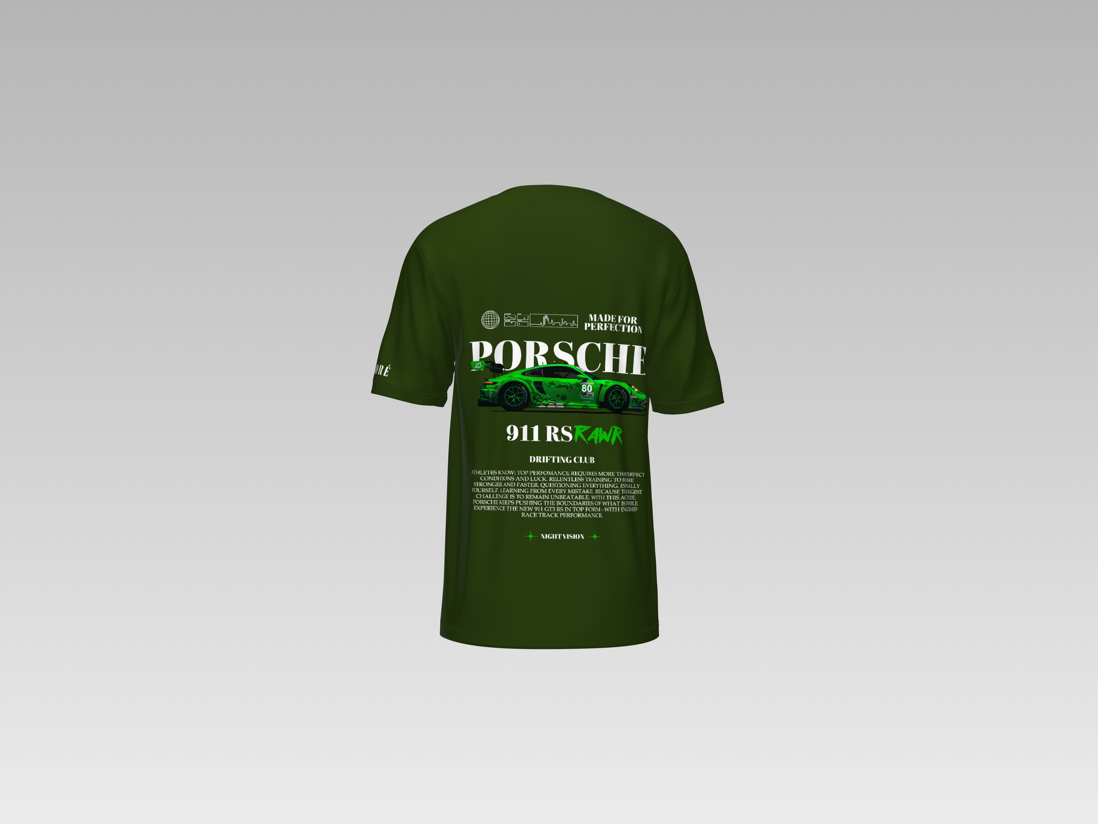 PORSCHE 911 RS RAWR PRINTED T-SHIRT