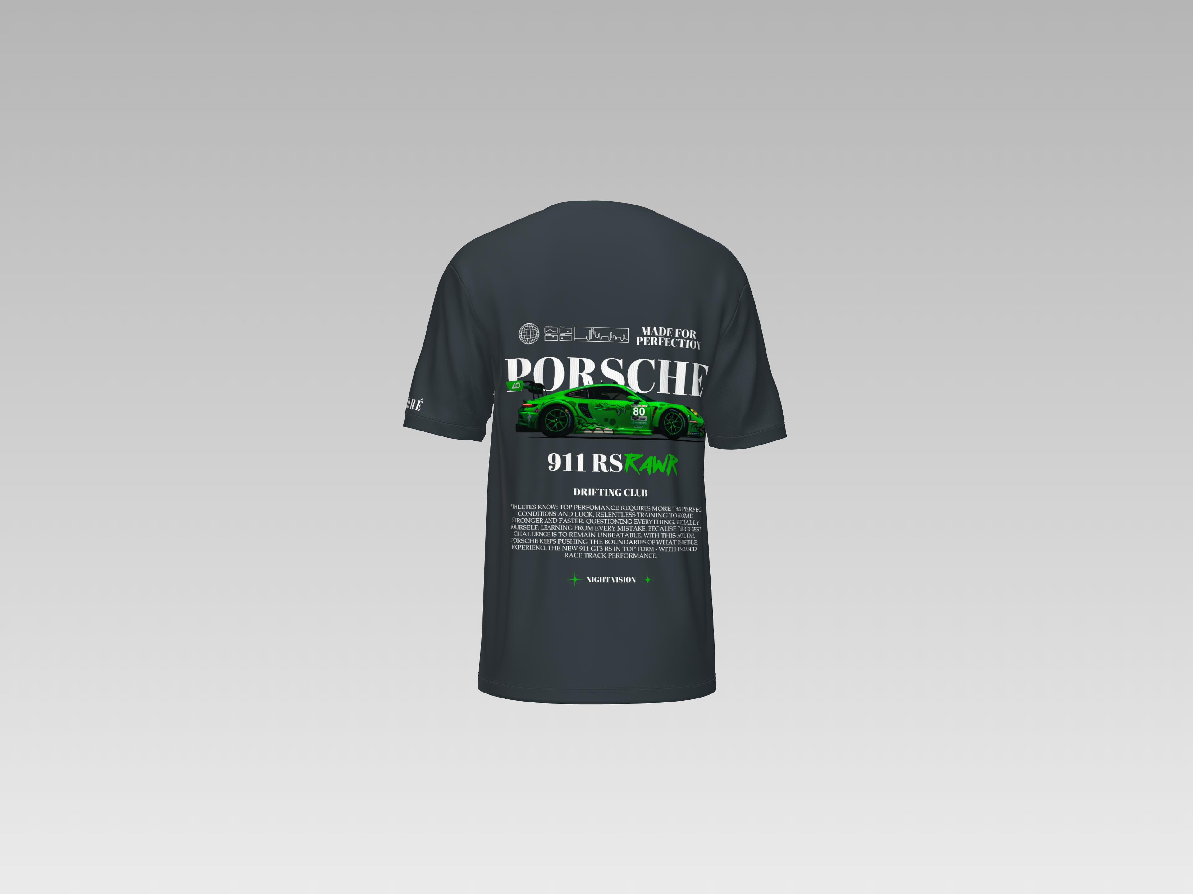 PORSCHE 911 RS RAWR PRINTED T-SHIRT