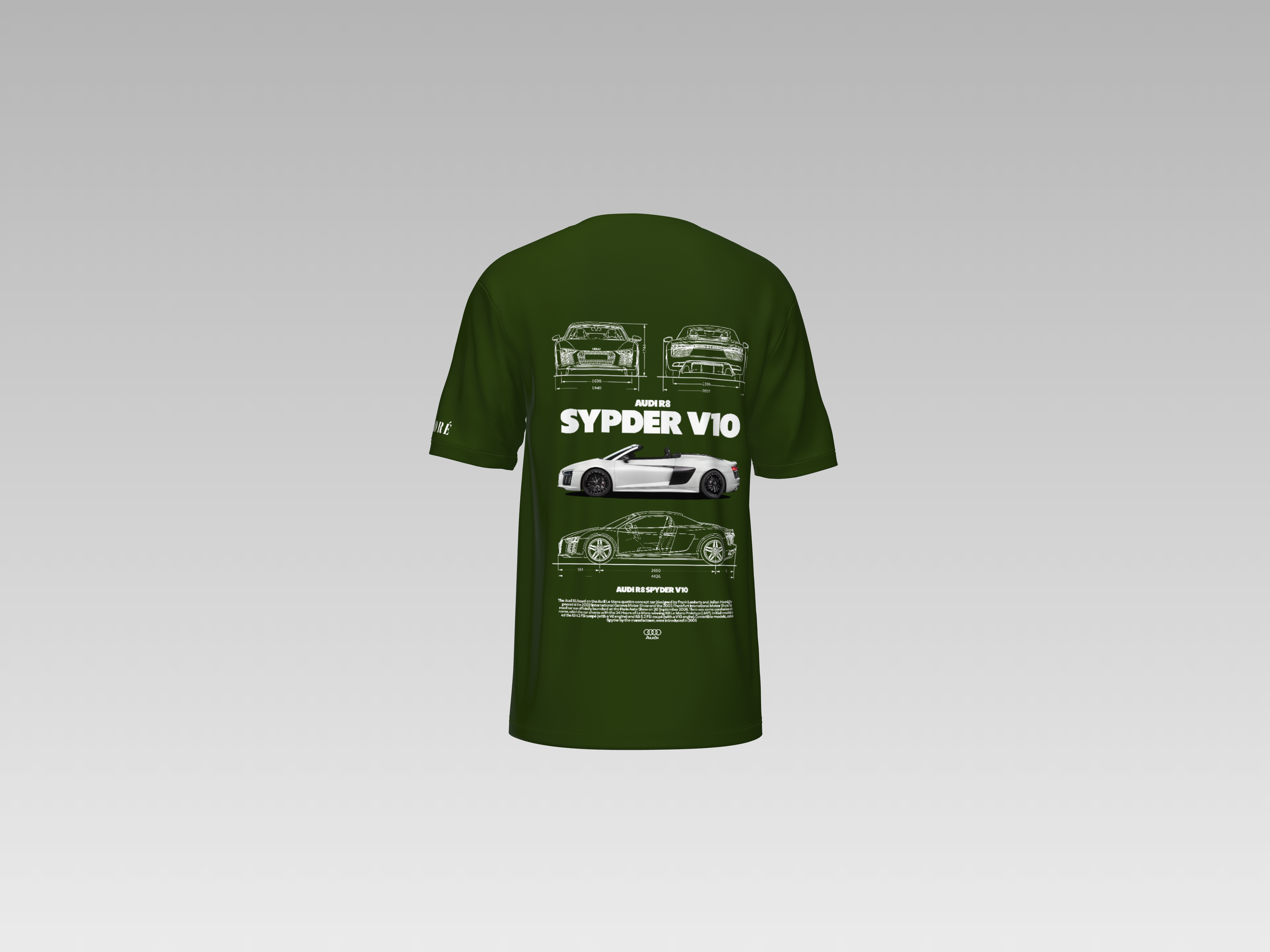 AUDI R8 V10 SPYDER PRINTED T-SHIRT