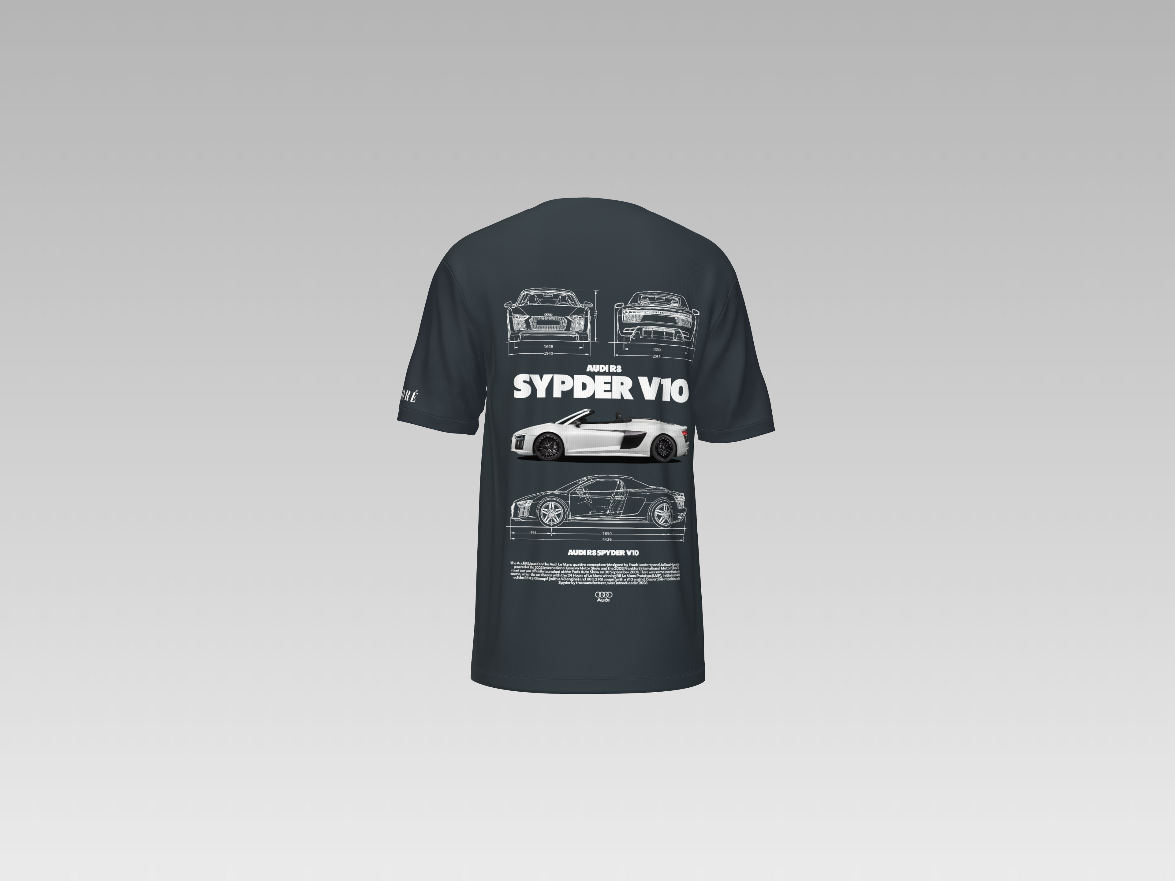 AUDI R8 V10 SPYDER PRINTED T-SHIRT