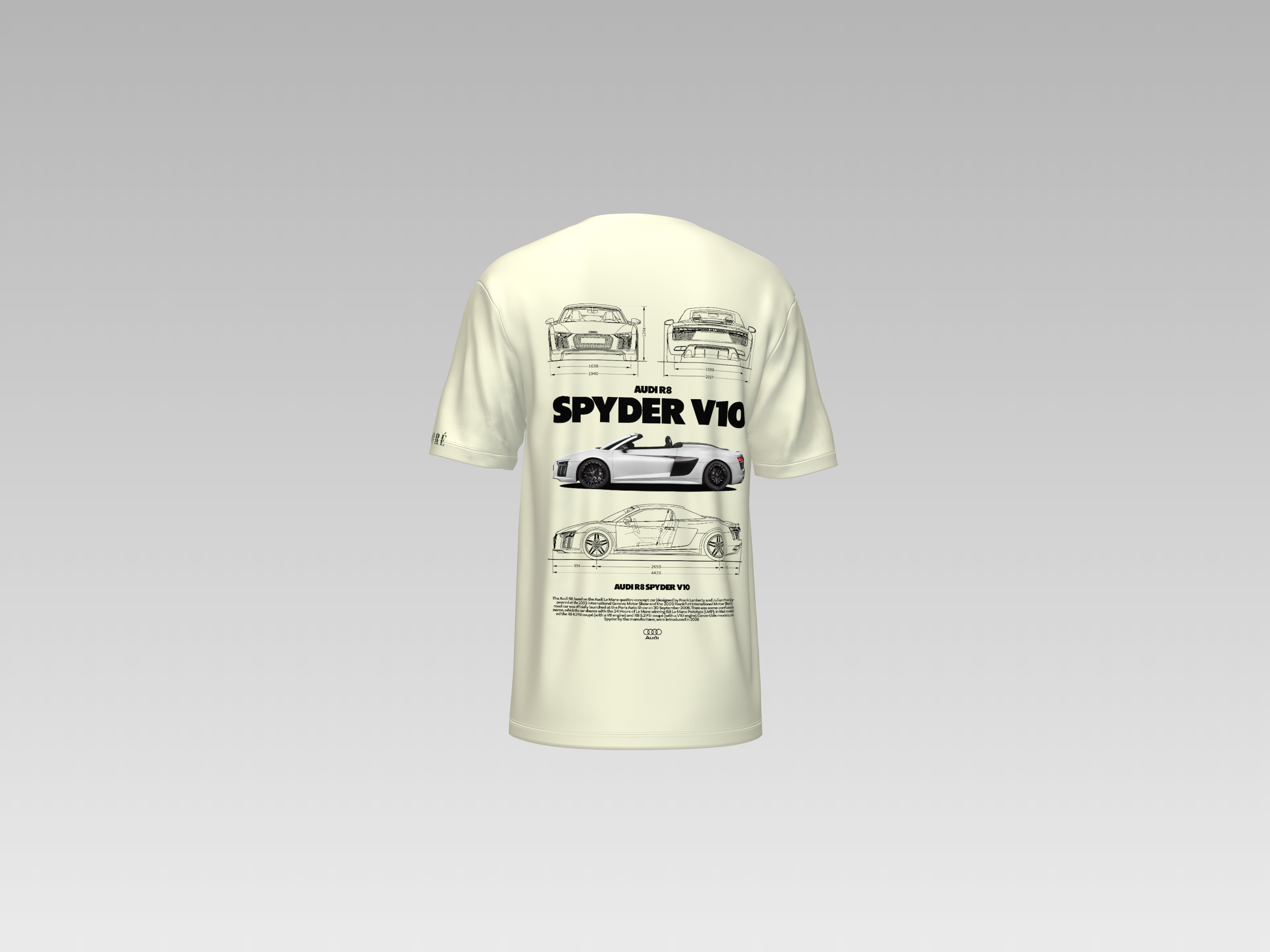 AUDI R8 V10 SPYDER PRINTED T-SHIRT