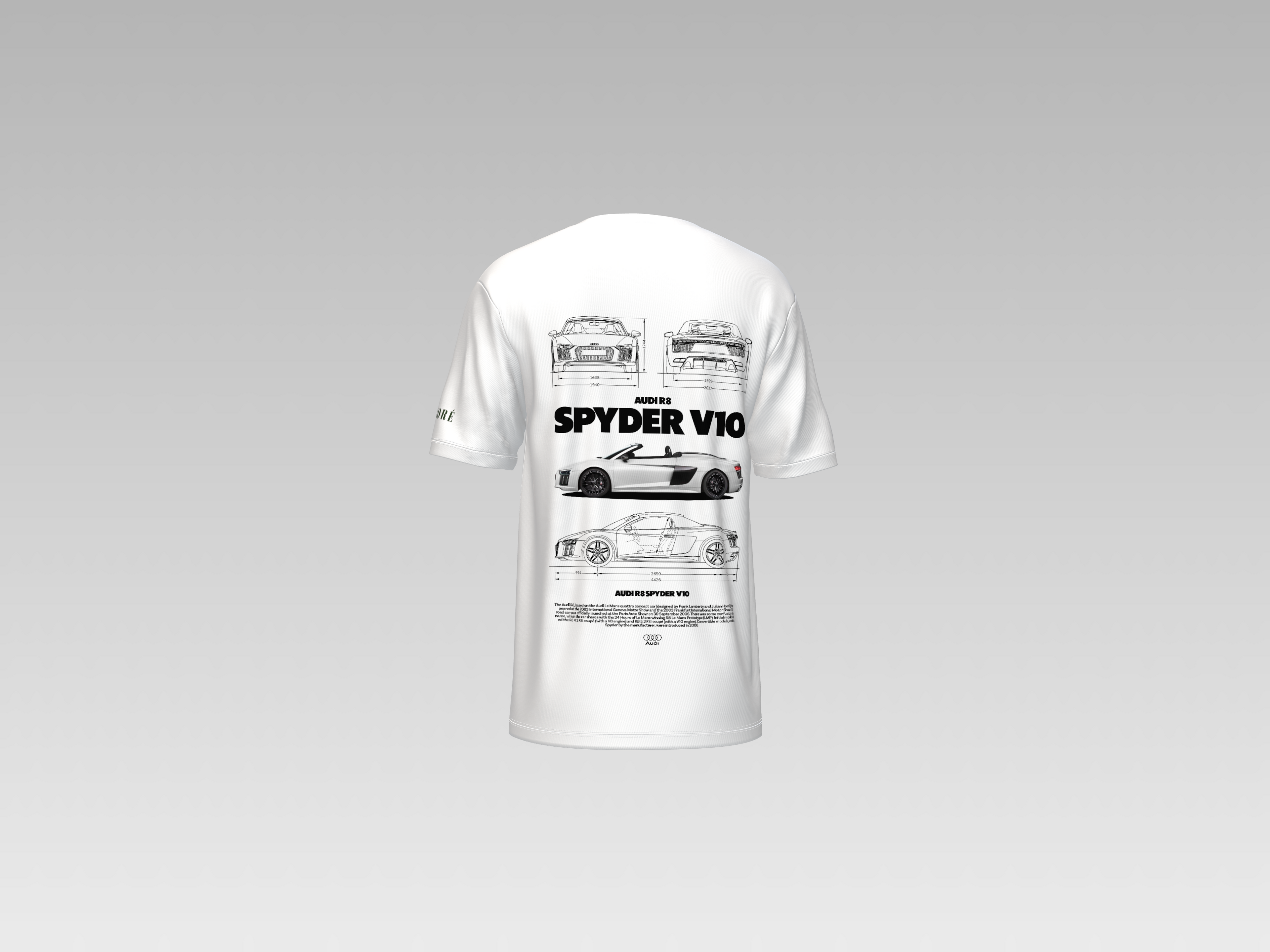 AUDI R8 V10 SPYDER PRINTED T-SHIRT