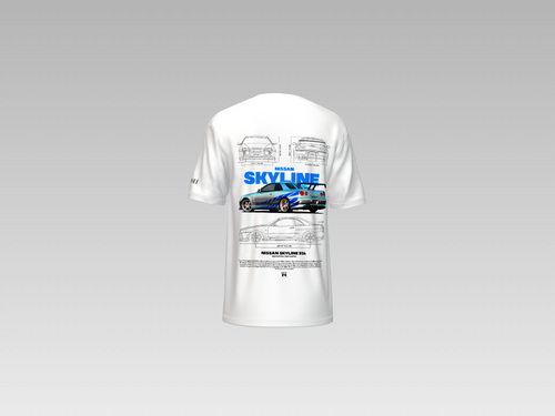 BRIAN'S NISSAN SKYLINE R34 GTR PRINTED T-SHIRT