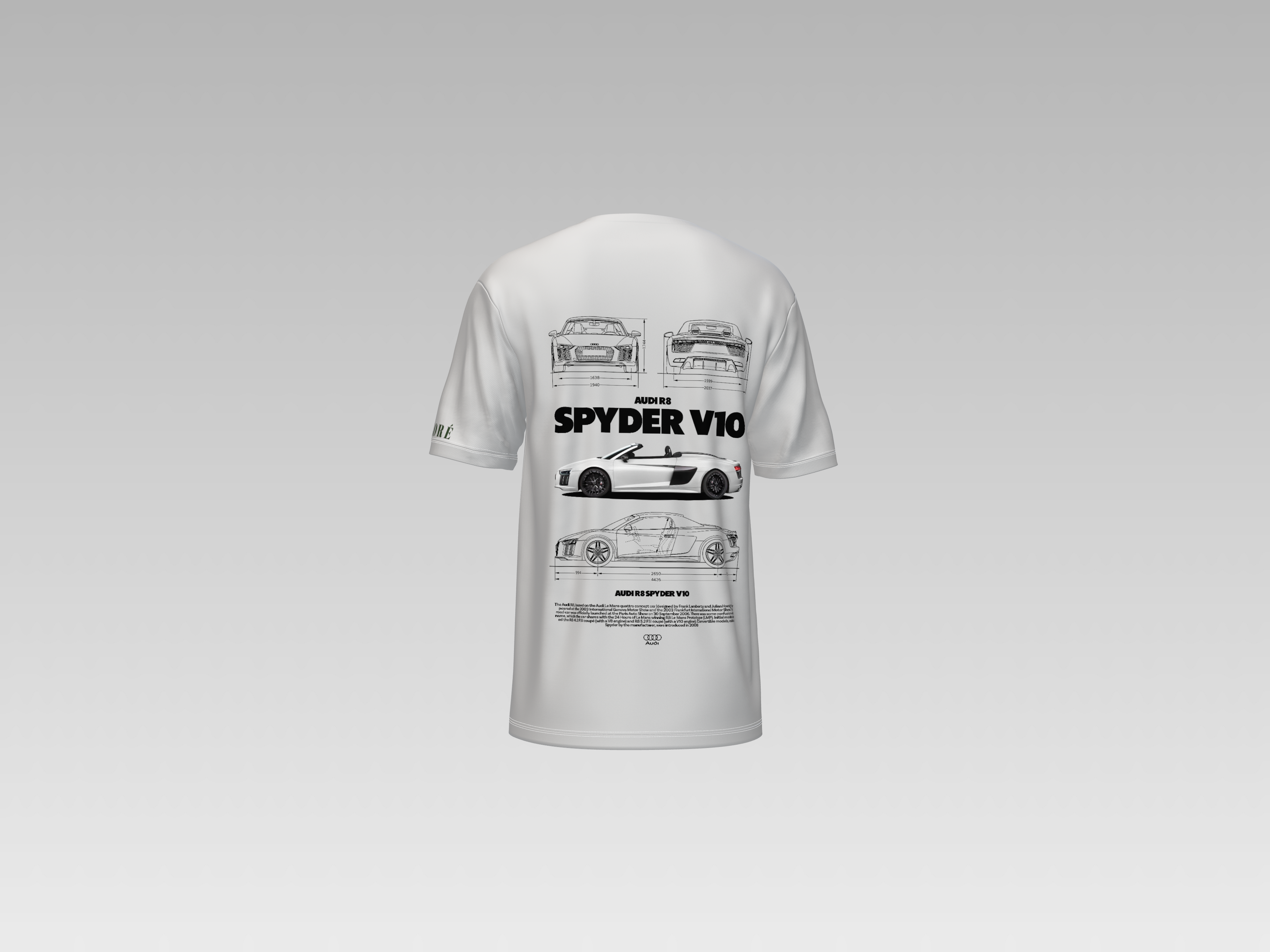 AUDI R8 V10 SPYDER PRINTED T-SHIRT