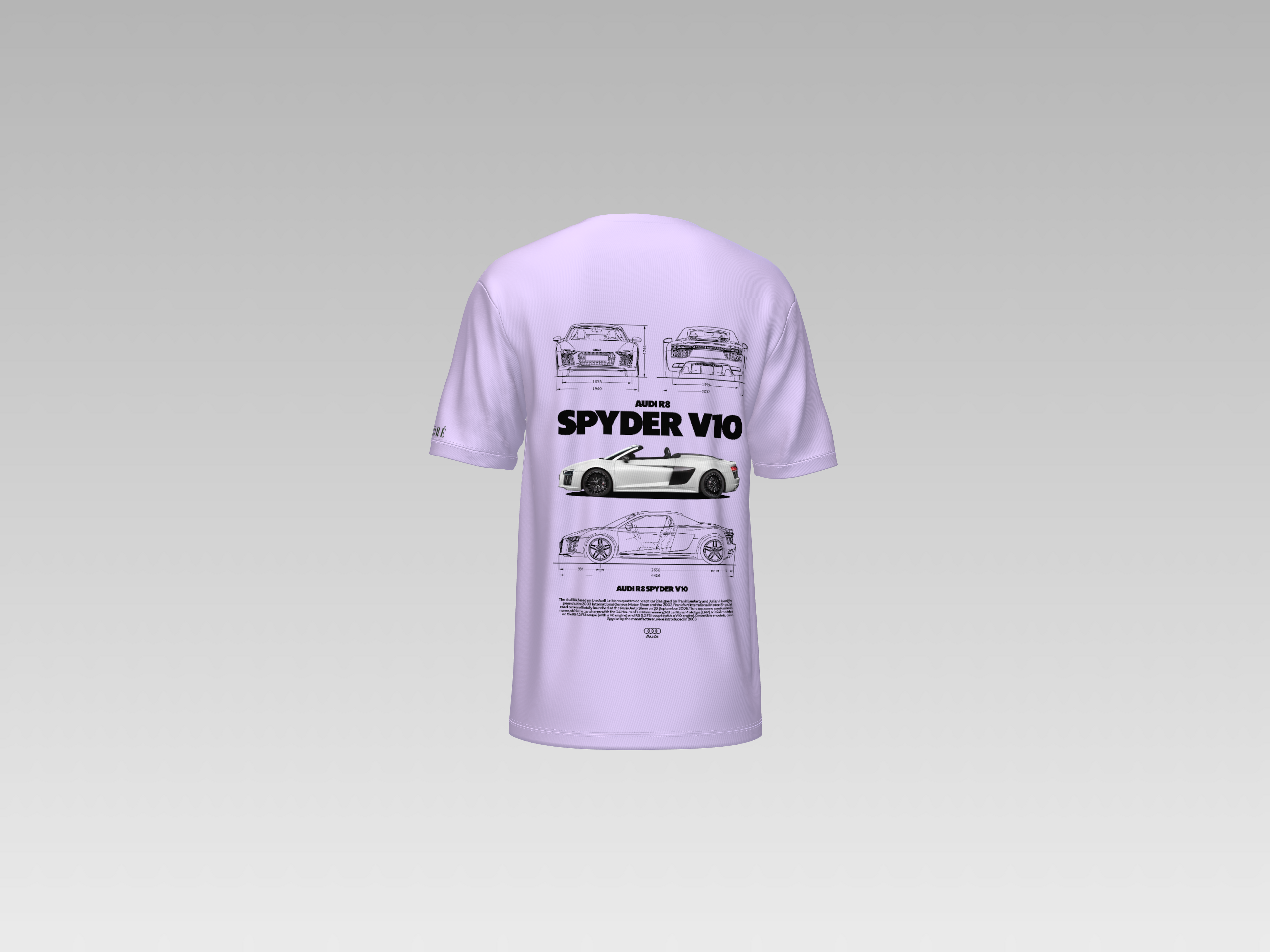 AUDI R8 V10 SPYDER PRINTED T-SHIRT