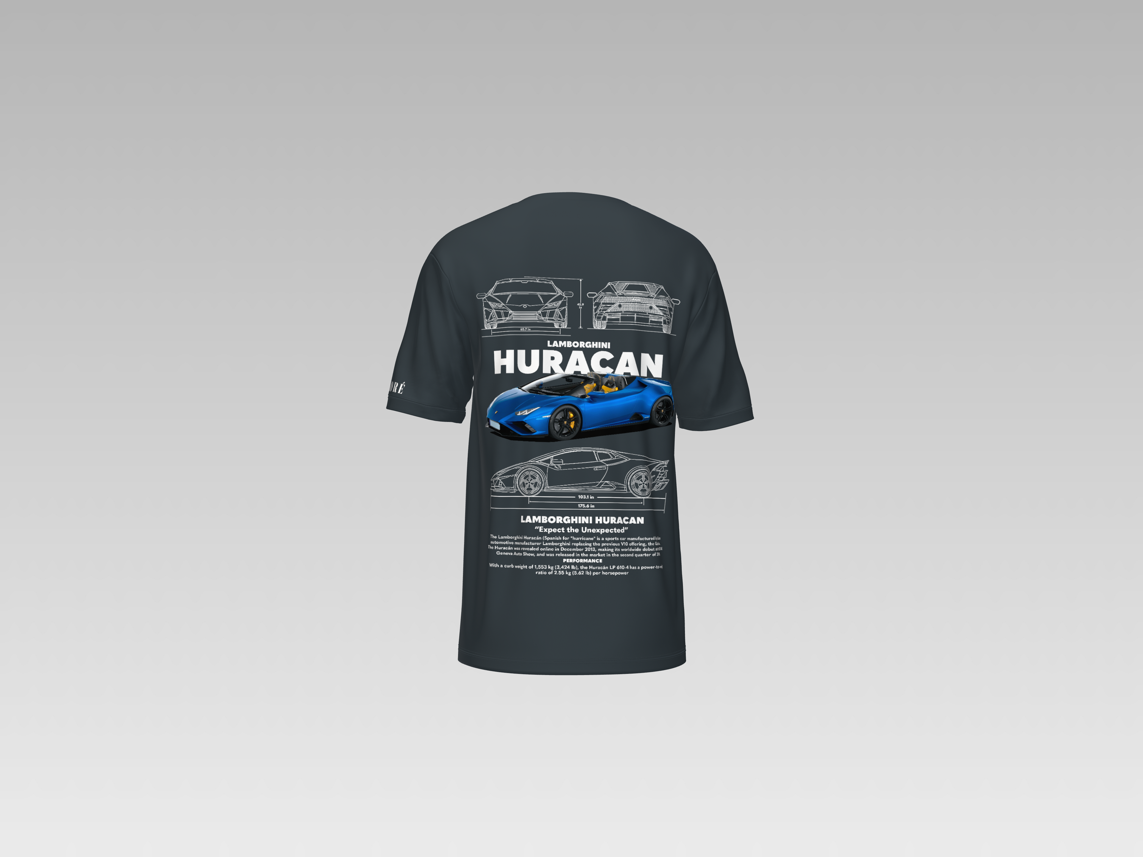 LAMBORGHINI HURACAN SPIDER  PRINTED T-SHIRT