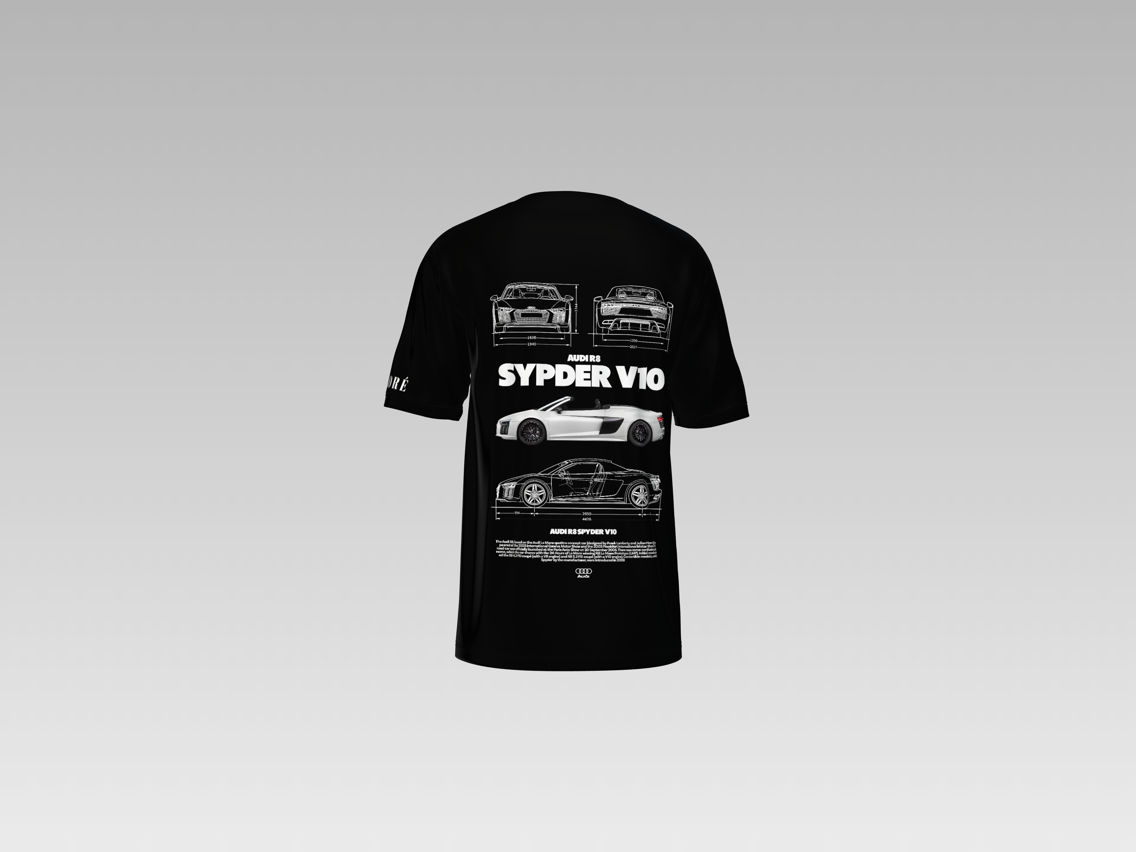 AUDI R8 V10 SPYDER PRINTED T-SHIRT