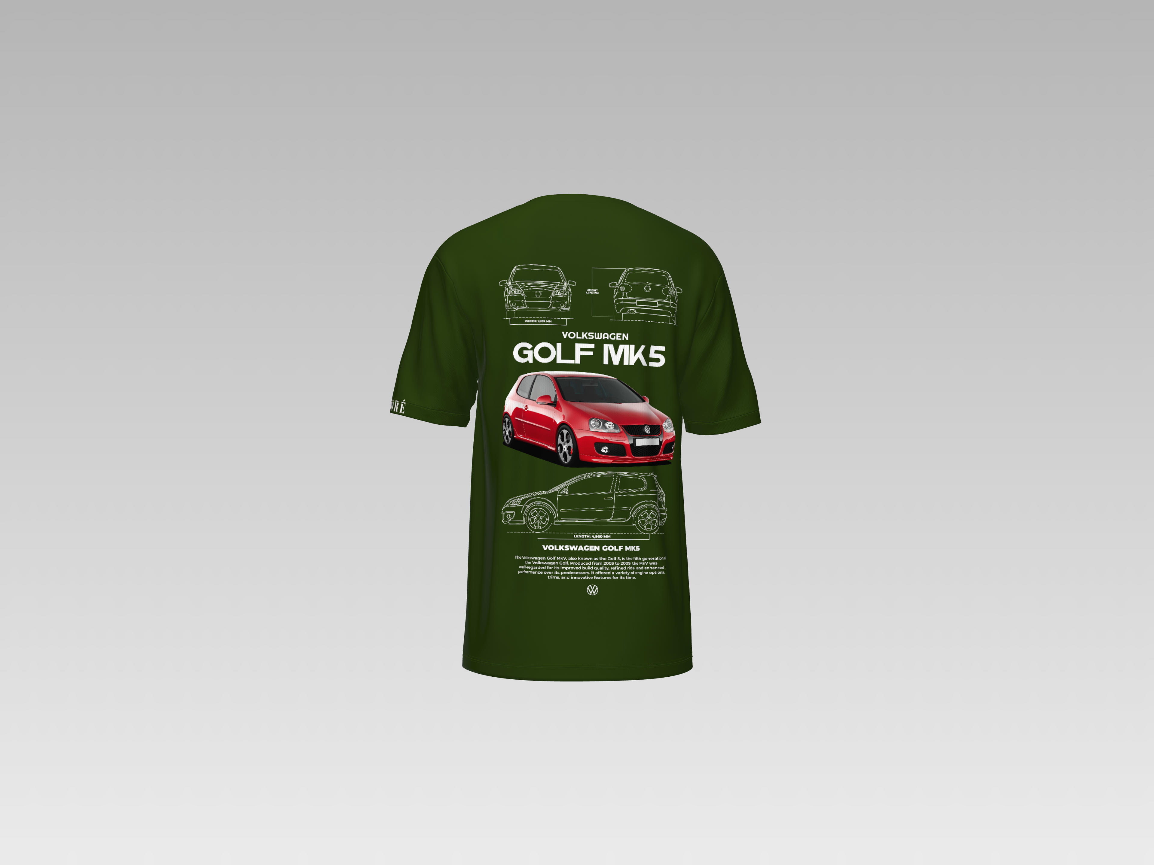 VOLKSWAGEN GOLF MK5 PRINTED T-SHIRT