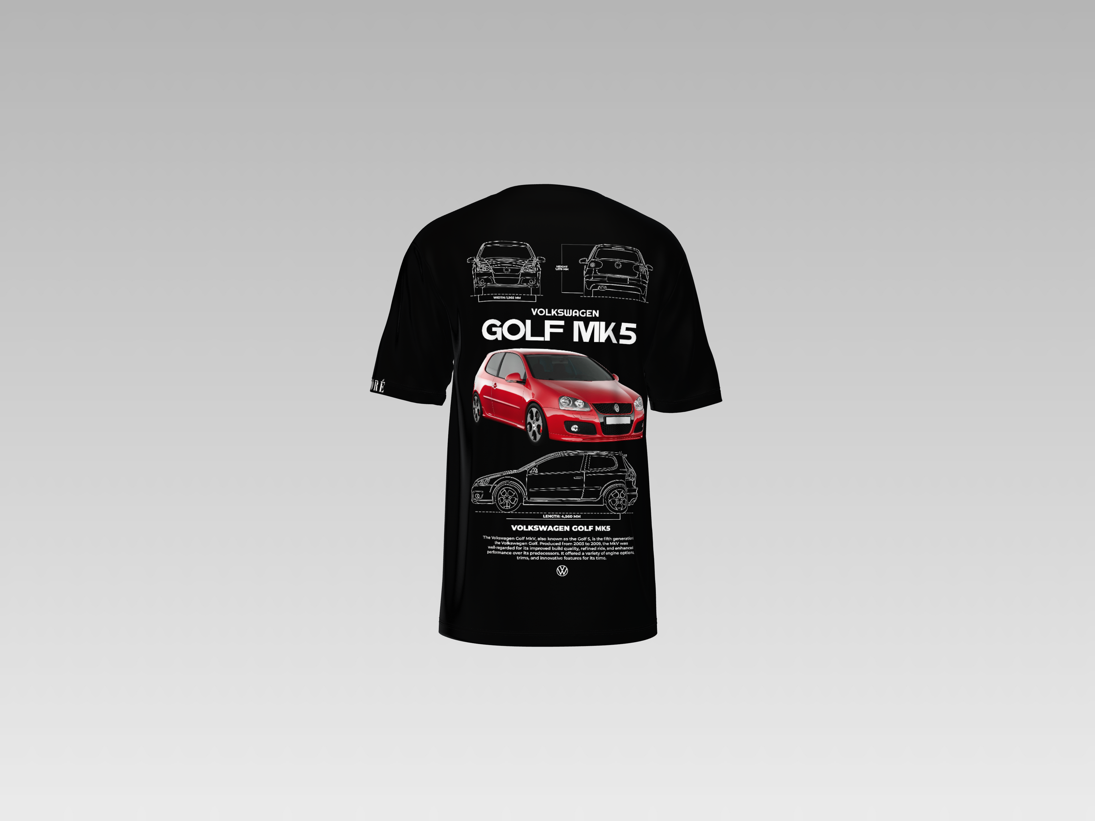 VOLKSWAGEN GOLF MK5 PRINTED T-SHIRT