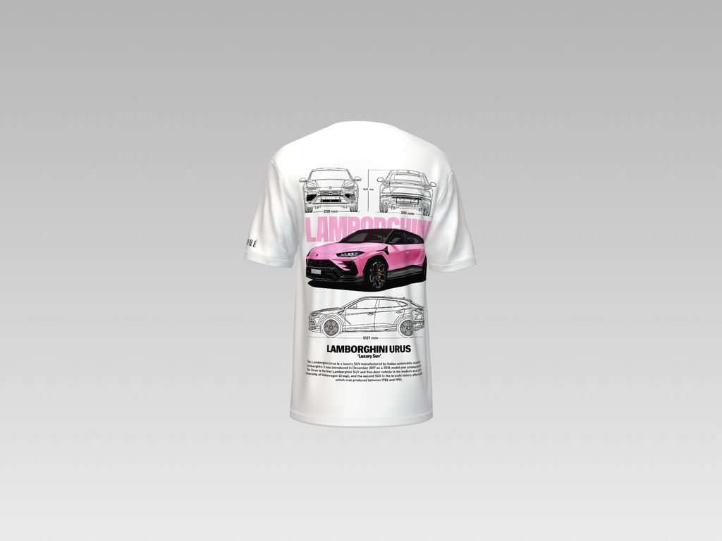 PINK LAMBORGHINI URUS PRINTED T-SHIRT