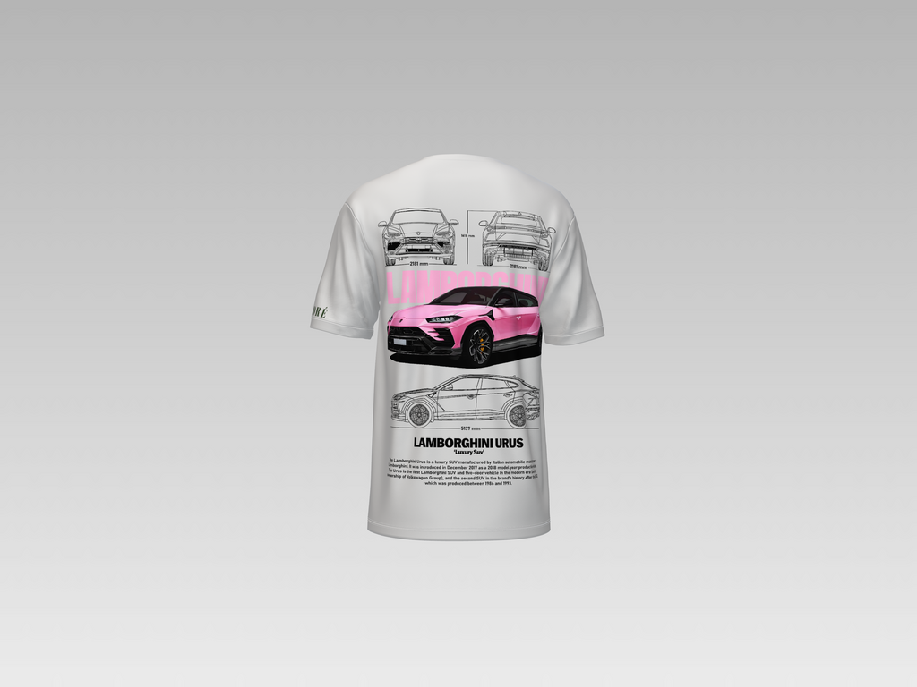 PINK LAMBORGHINI URUS PRINTED T-SHIRT