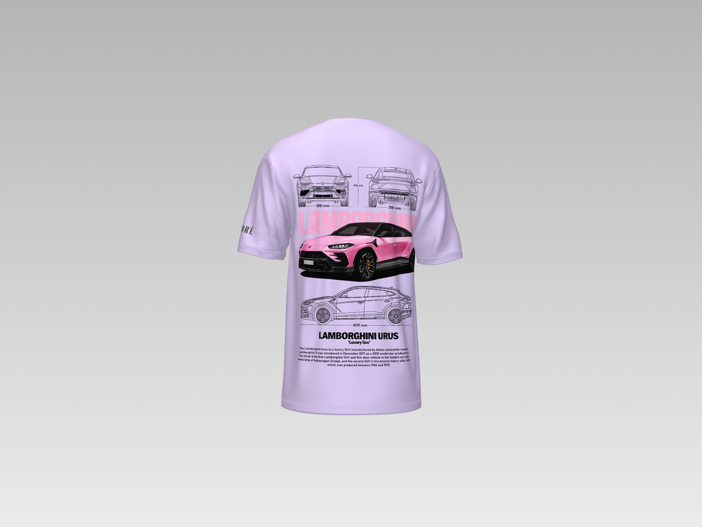 PINK LAMBORGHINI URUS PRINTED T-SHIRT
