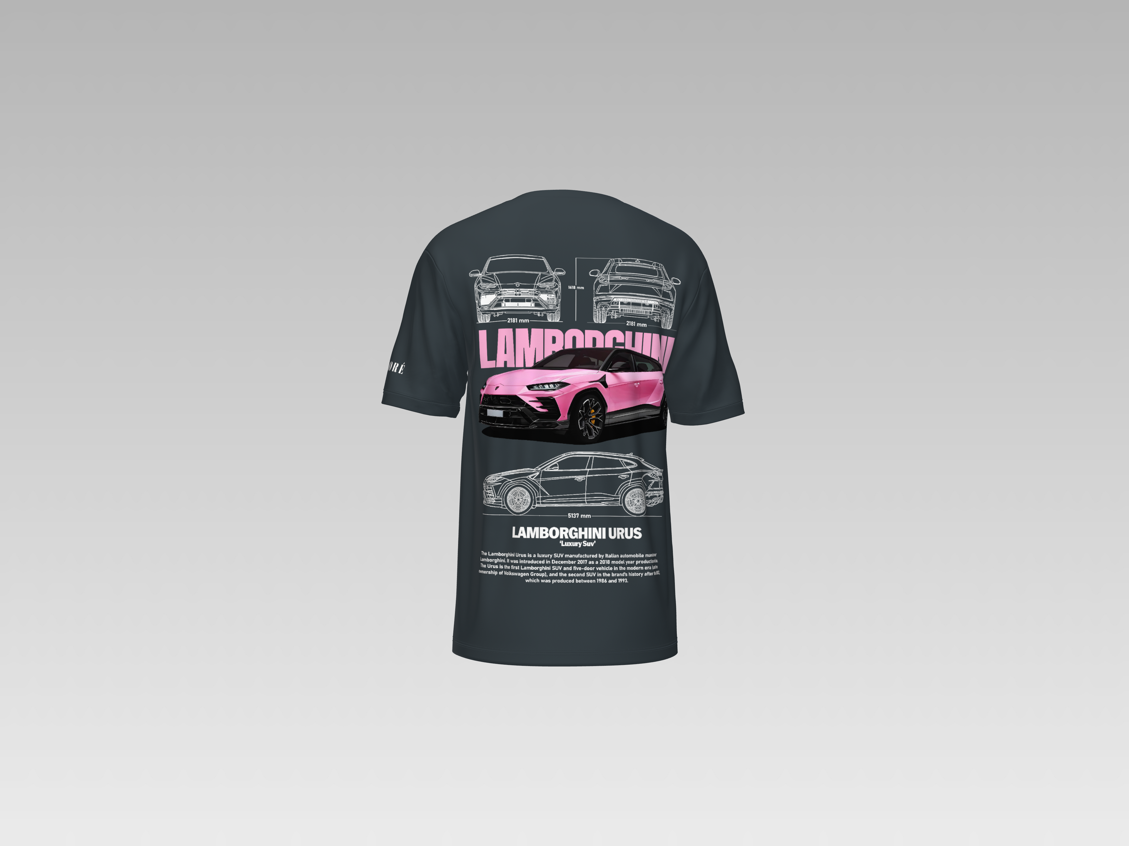 PINK LAMBORGHINI URUS PRINTED T-SHIRT