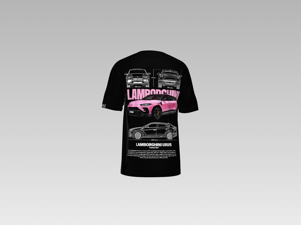 PINK LAMBORGHINI URUS PRINTED T-SHIRT