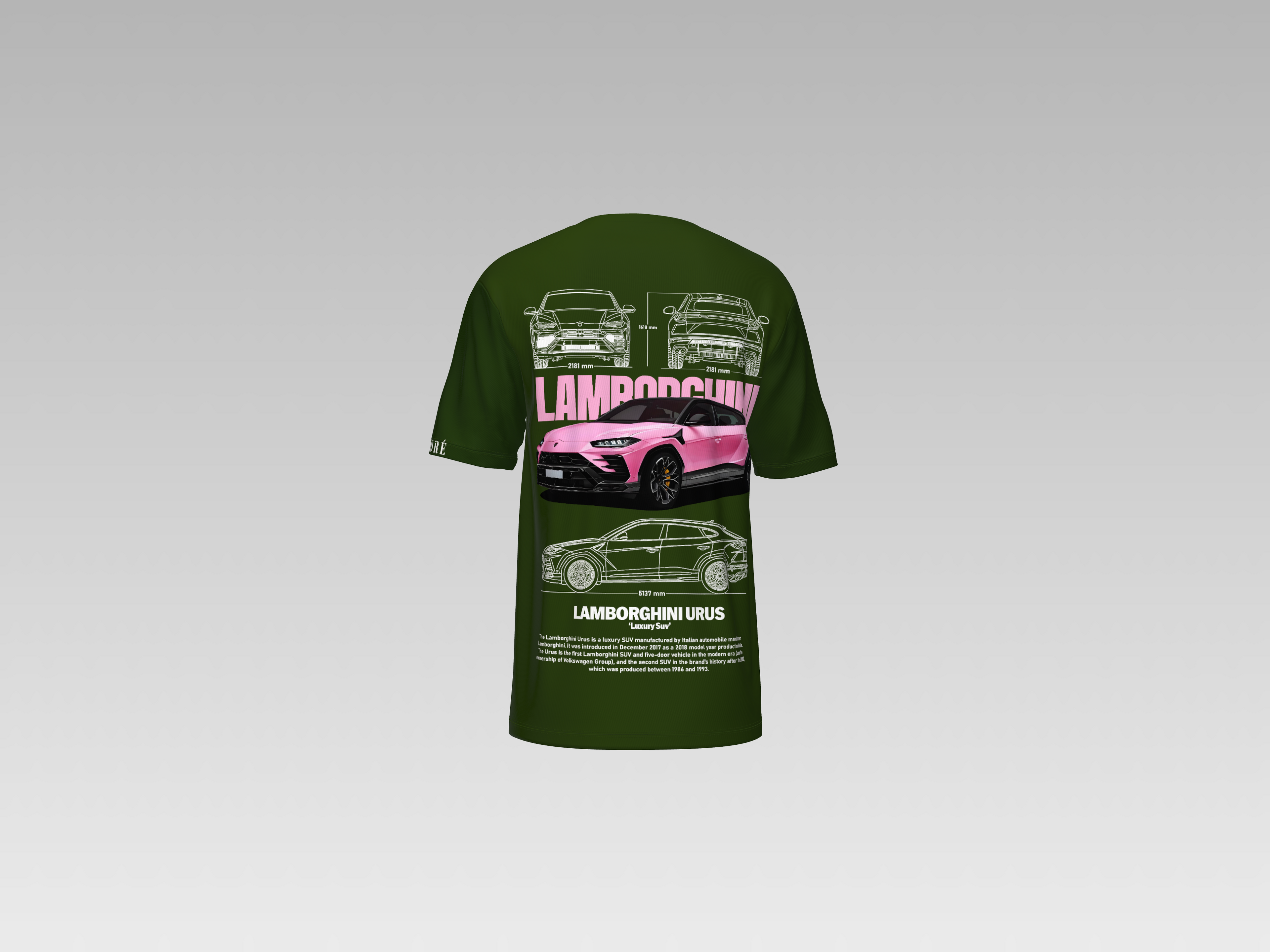 PINK LAMBORGHINI URUS PRINTED T-SHIRT