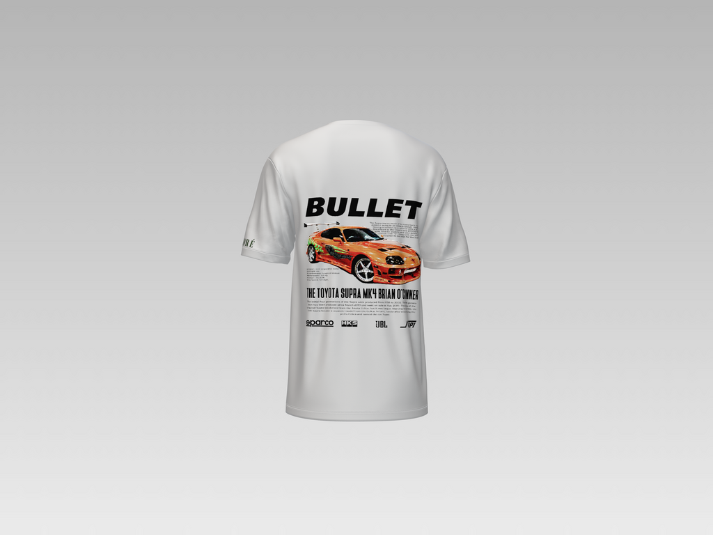 BRIAN'S MK4 TOYOTA SUPRA - BULLET PRINTED T-SHIRT